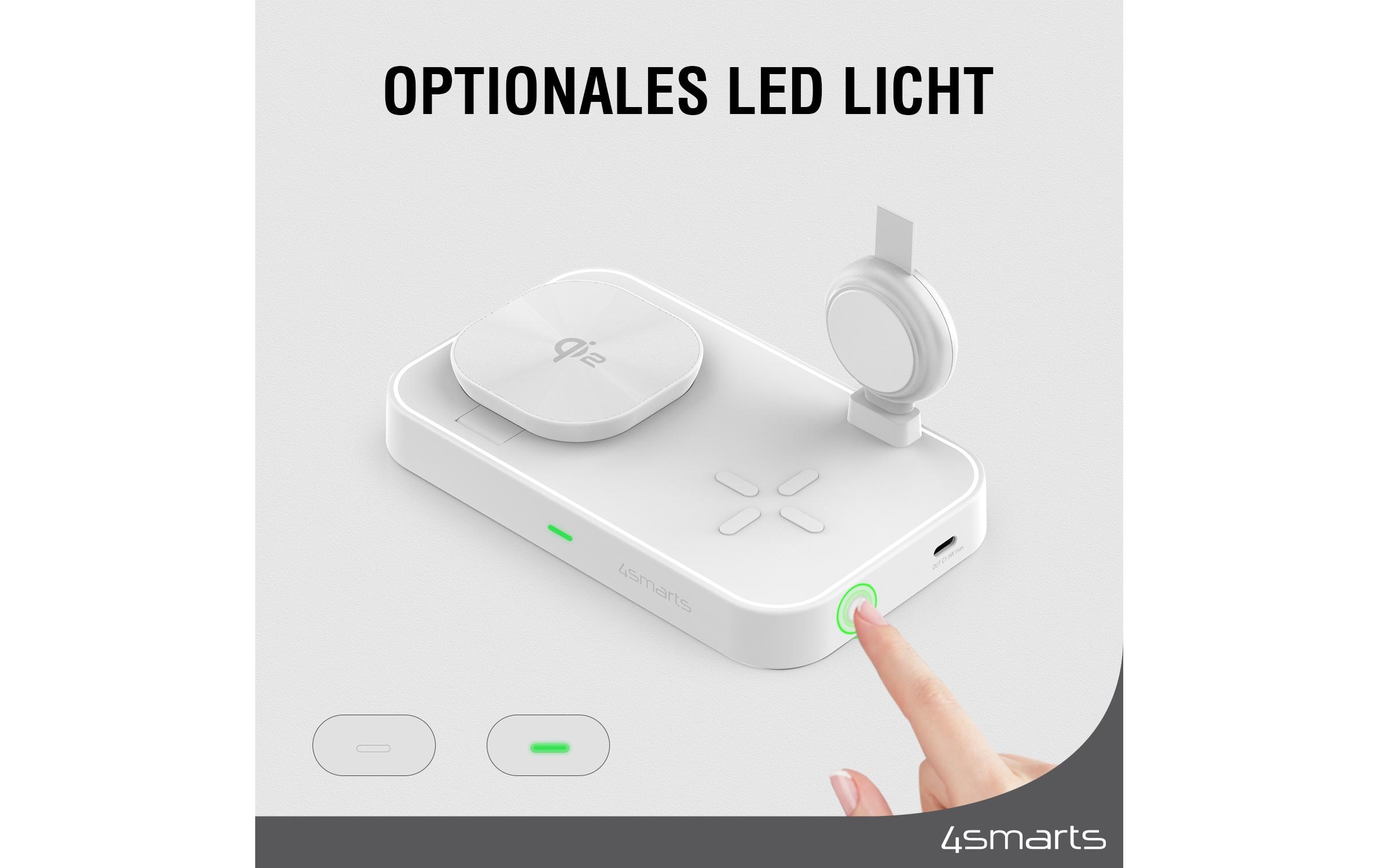 4smarts USB-Ladegerät »Qi2 Weiss«