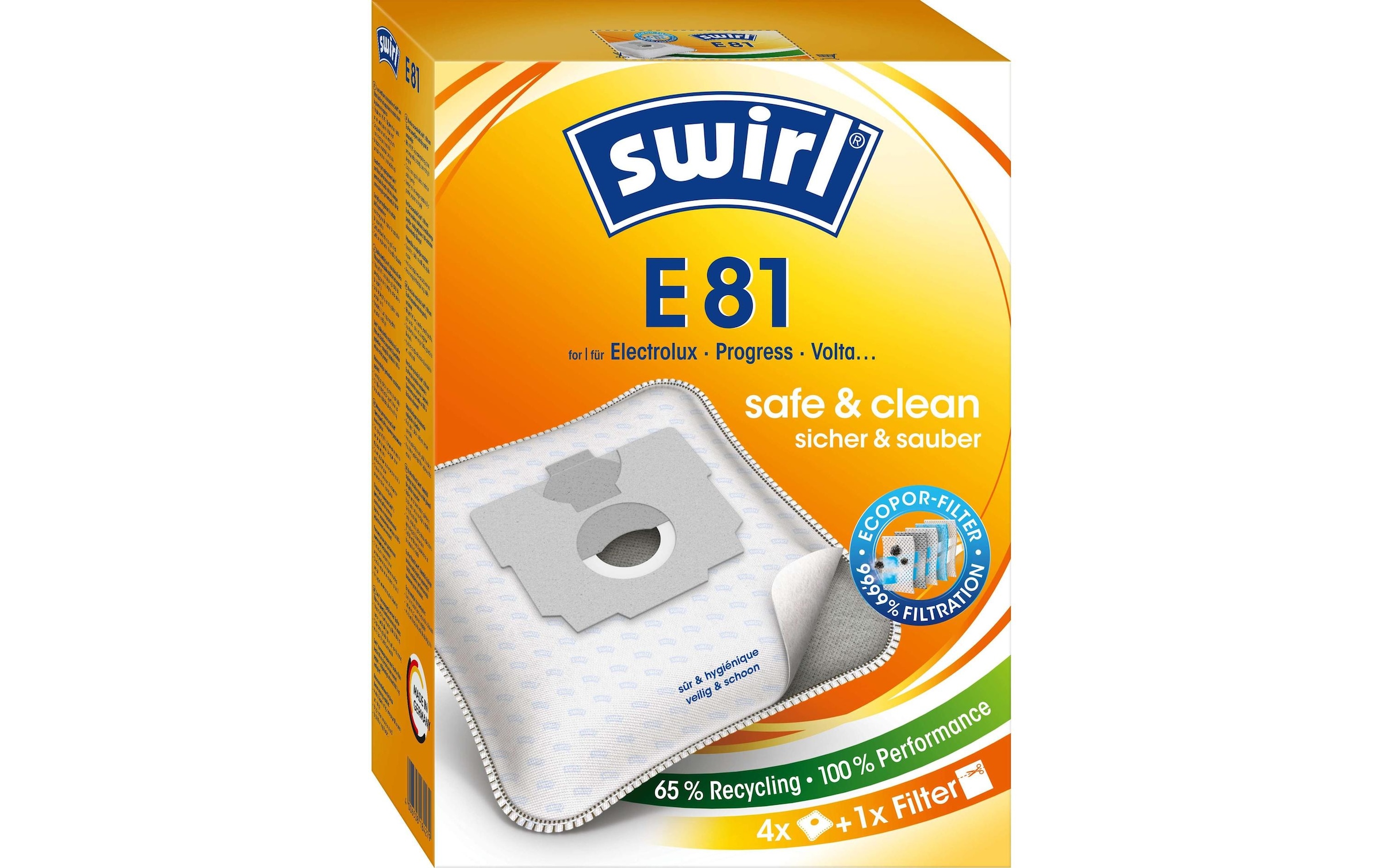 Swirl Staubsaugerbeutel »E 81 4 Stück«, (4 St.)