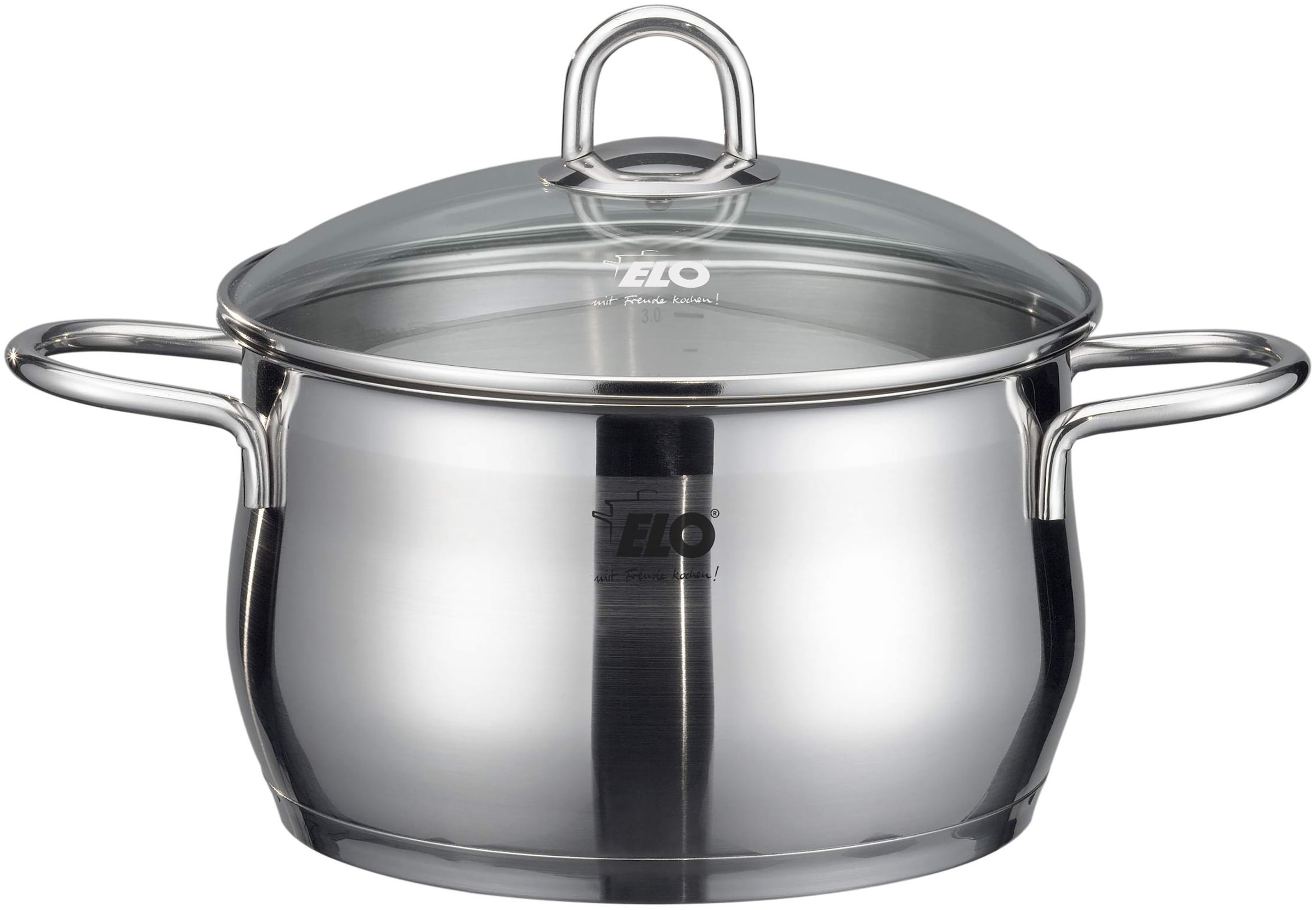 Elo Topf-Set »Platin«, Edelstahl 18/10, (Set, 9 tlg., 1 Bratentopf 20 cm, je 1 Fleischtopf 16/20/24 cm, 1 Kasserolle 16 cm), Induktion