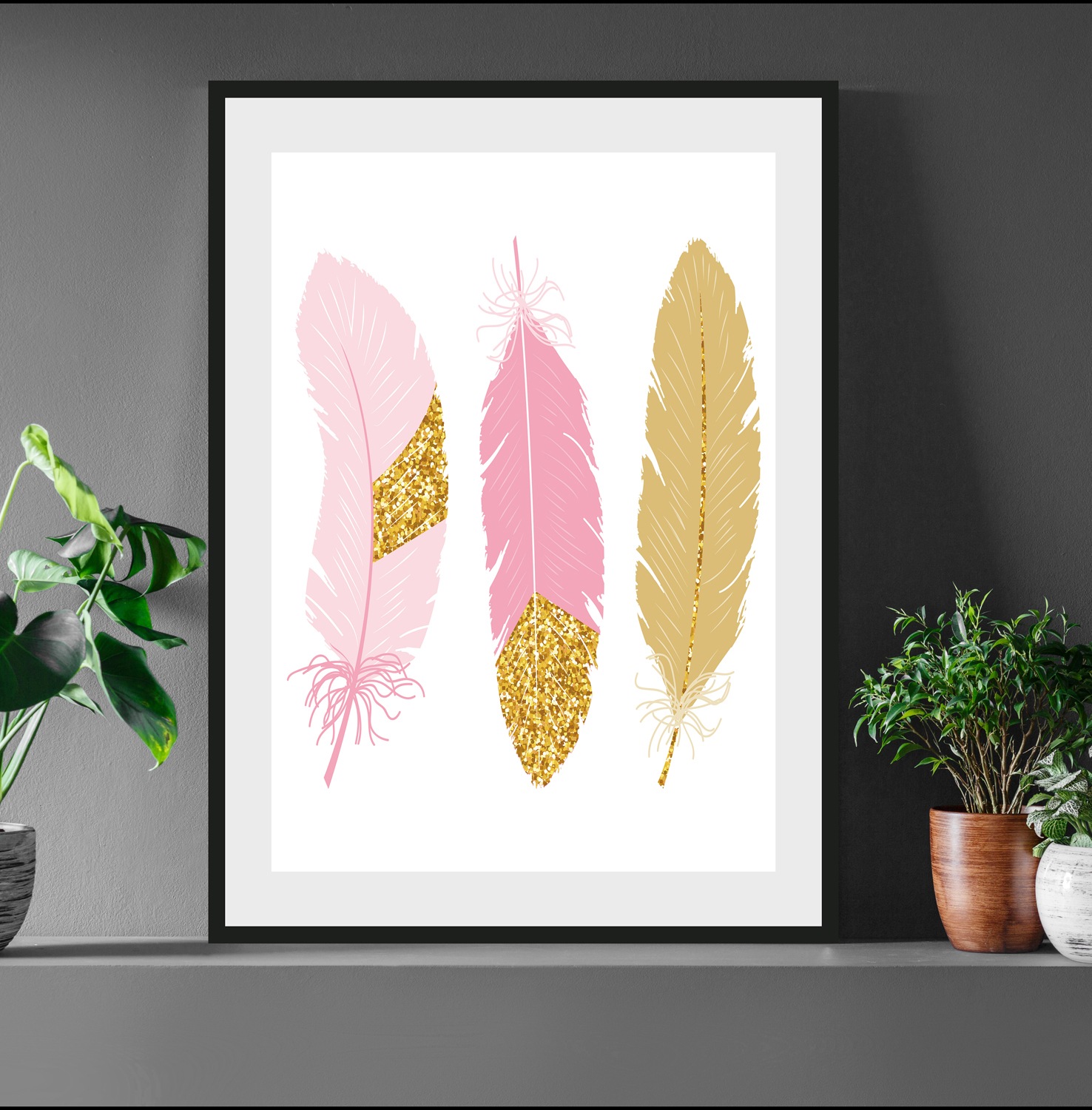 queence Bild "Maja" Federn  Kunst