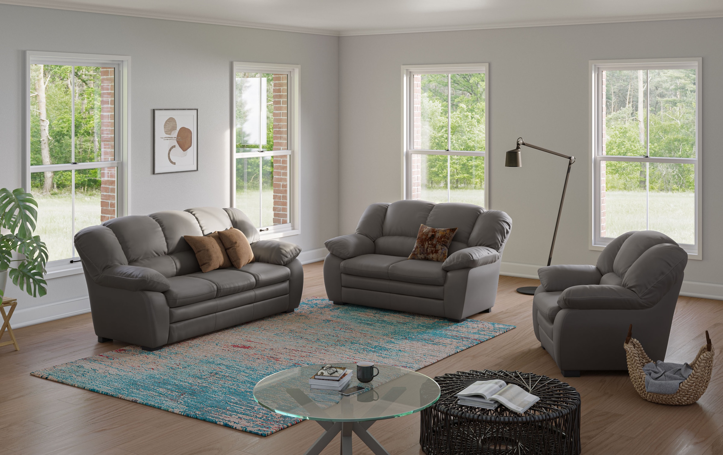 COTTA Polstergarnitur "Casino" Set, 3 Stk. tlg. Sessel, 2-Sitzer, 2,5-Sitzer, hohe Rückenlehne