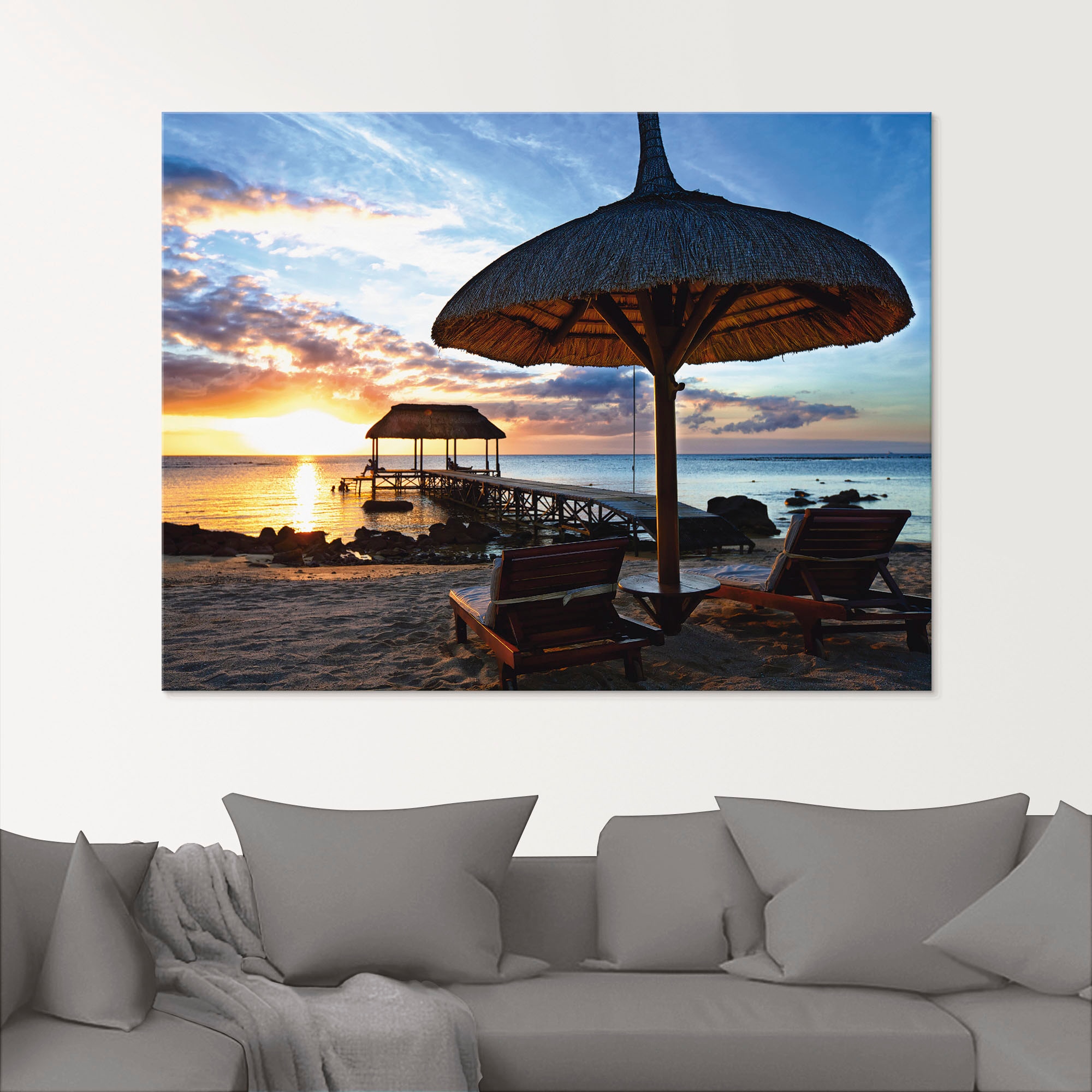 Artland Glasbild »Sonnenuntergang | Sonnenaufgang auf online verschiedenen Grössen in -untergang, Jelmoli-Versand kaufen Mauritius«, & St.), (1