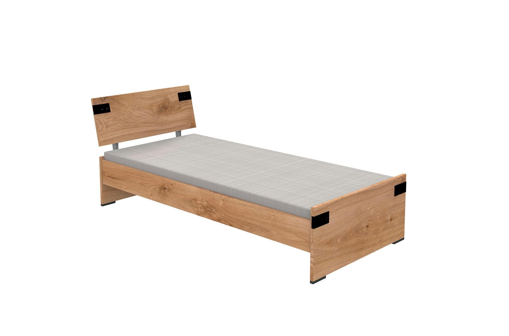Wimex Bett »Liverpool, 3 Breiten zur Auswahl, Made in Germany«, mit rustikalen Metallbeschlägen im coolen Loft Style