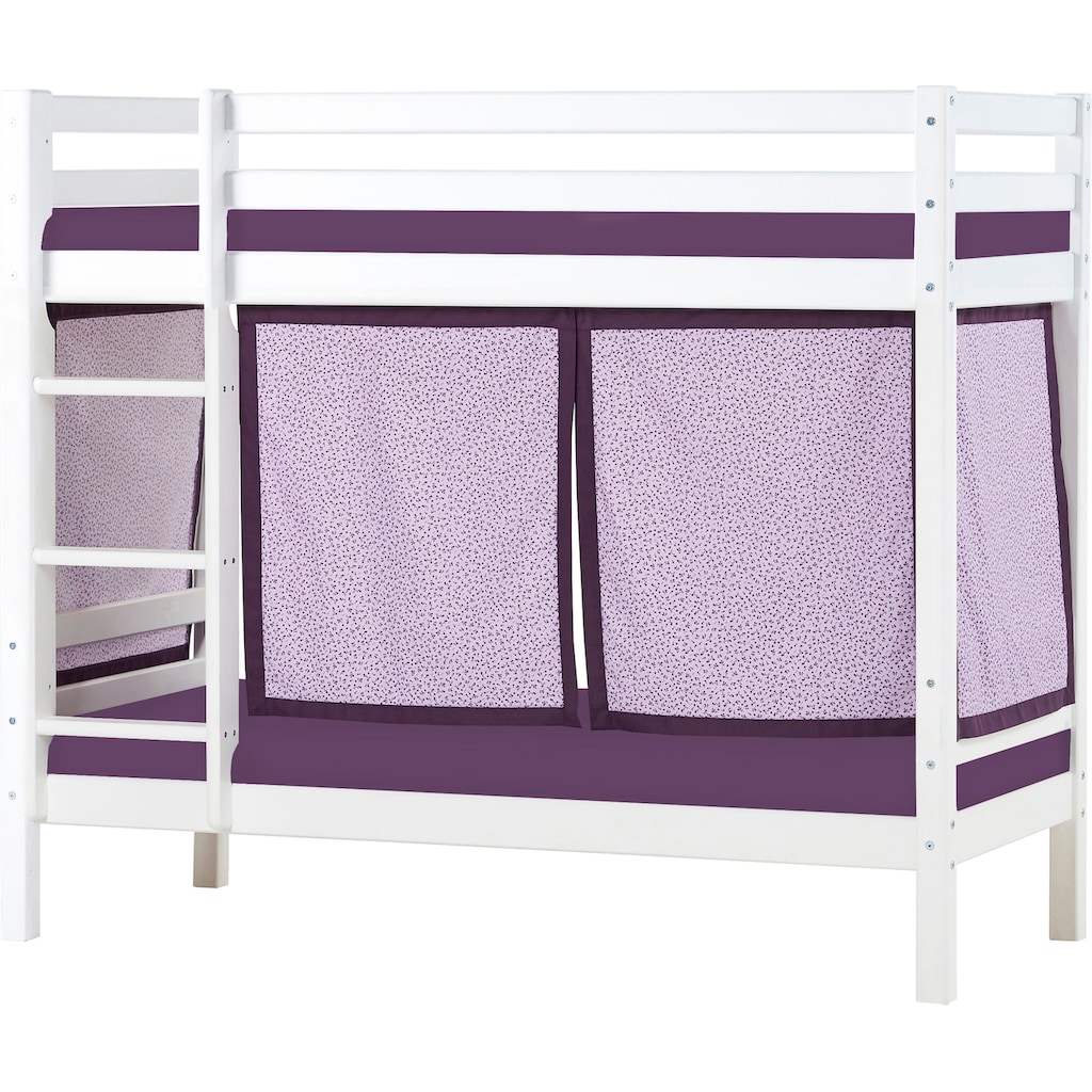 Hoppekids Etagenbett »«Beautiful Bloom»«, (Set, 4 St., Bett, Vorhang und zwei Matratzen), 70x160 massiv mit Vorhang & Matratzen