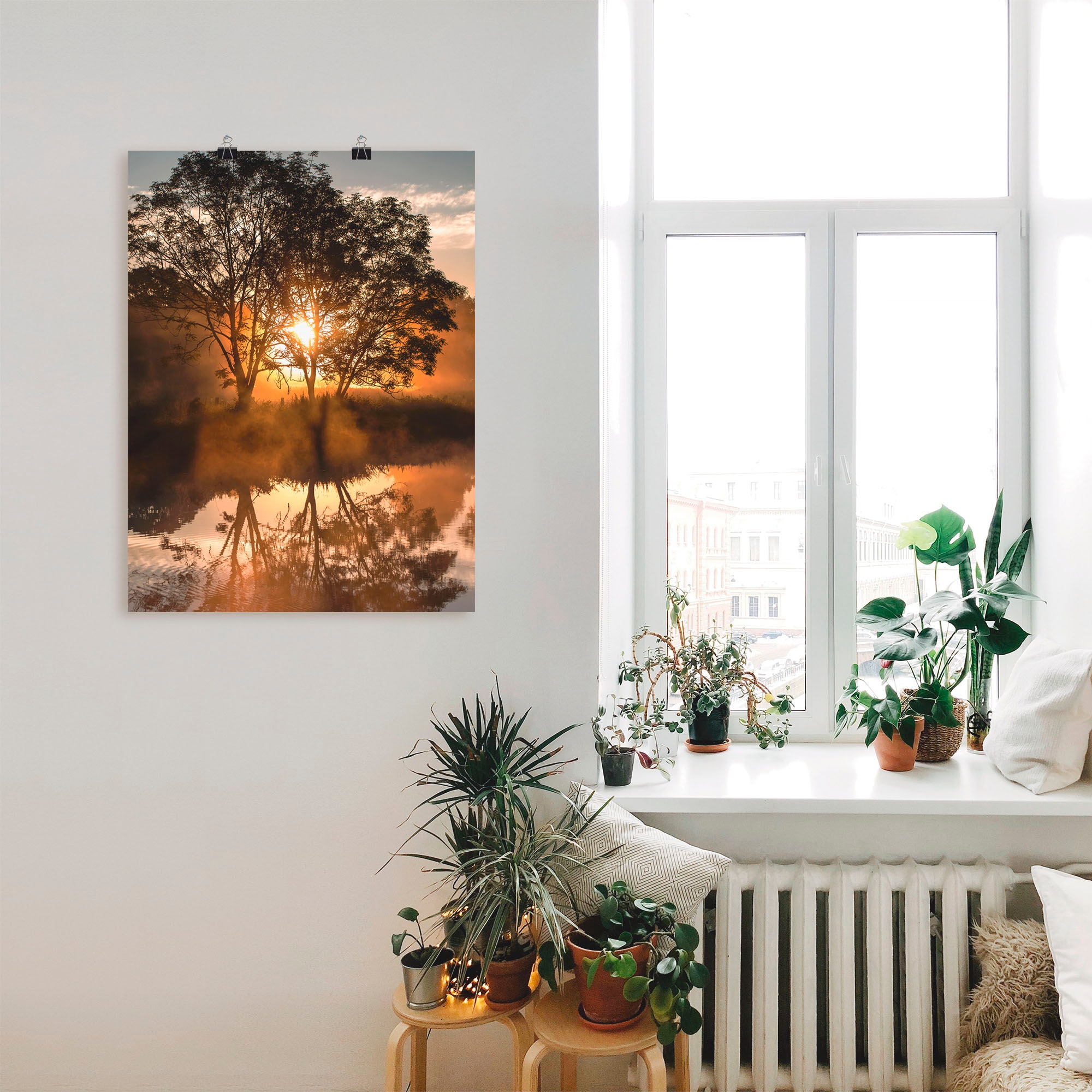 Artland Poster »Früh morgens, wenn der Tag erwacht«, Gewässer, (1 St.), als Alubild, Leinwandbild, Wandaufkleber oder Poster in versch. Grössen