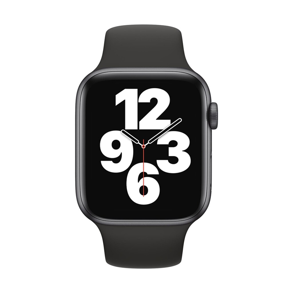 Apple Smartwatch »Serie SE, GPS, 44 mm Aluminium-Gehäuse mit Sportarmband«, (Watch OS MYDT2FD/A)