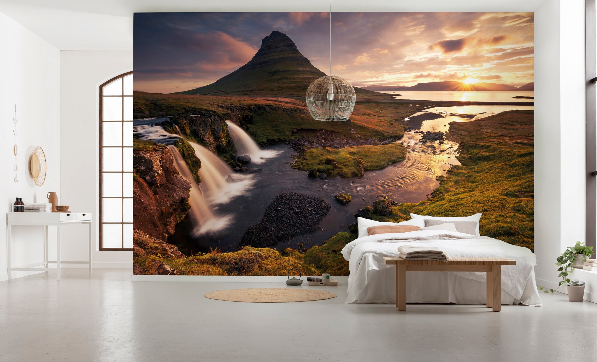Komar Vliestapete »Digitaldruck Vlies - Guten Morgen auf Isländisch - Grösse 400 x 250 cm«, bedruckt, Wohnzimmer, Schlafzimmer