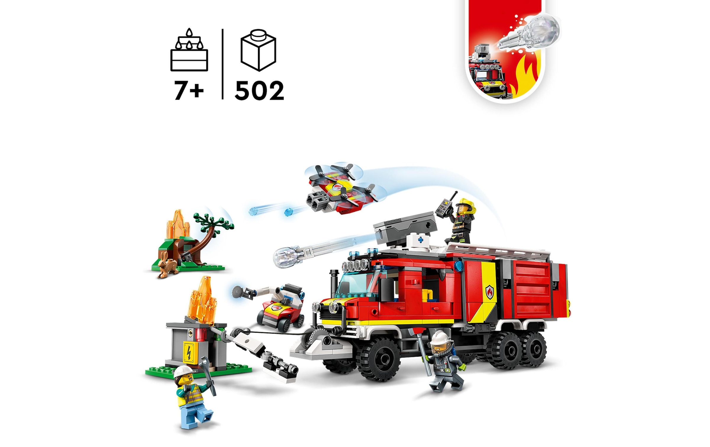 LEGO® Konstruktionsspielsteine »Einsatzleitwagen der Feuerwehr«, (502 St.)