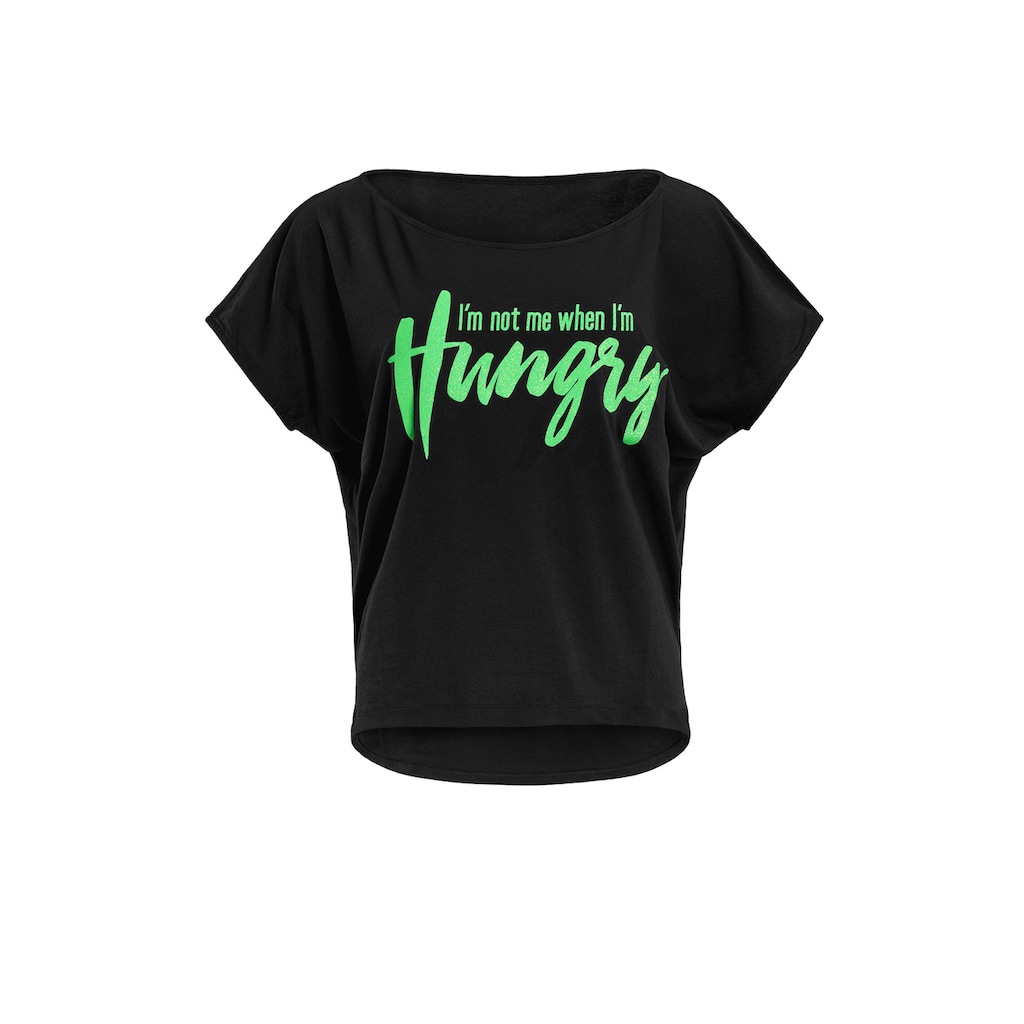 Winshape Oversize-Shirt »MCT002 ultra leicht«, mit Neon grünem Glitzer-Aufdruck