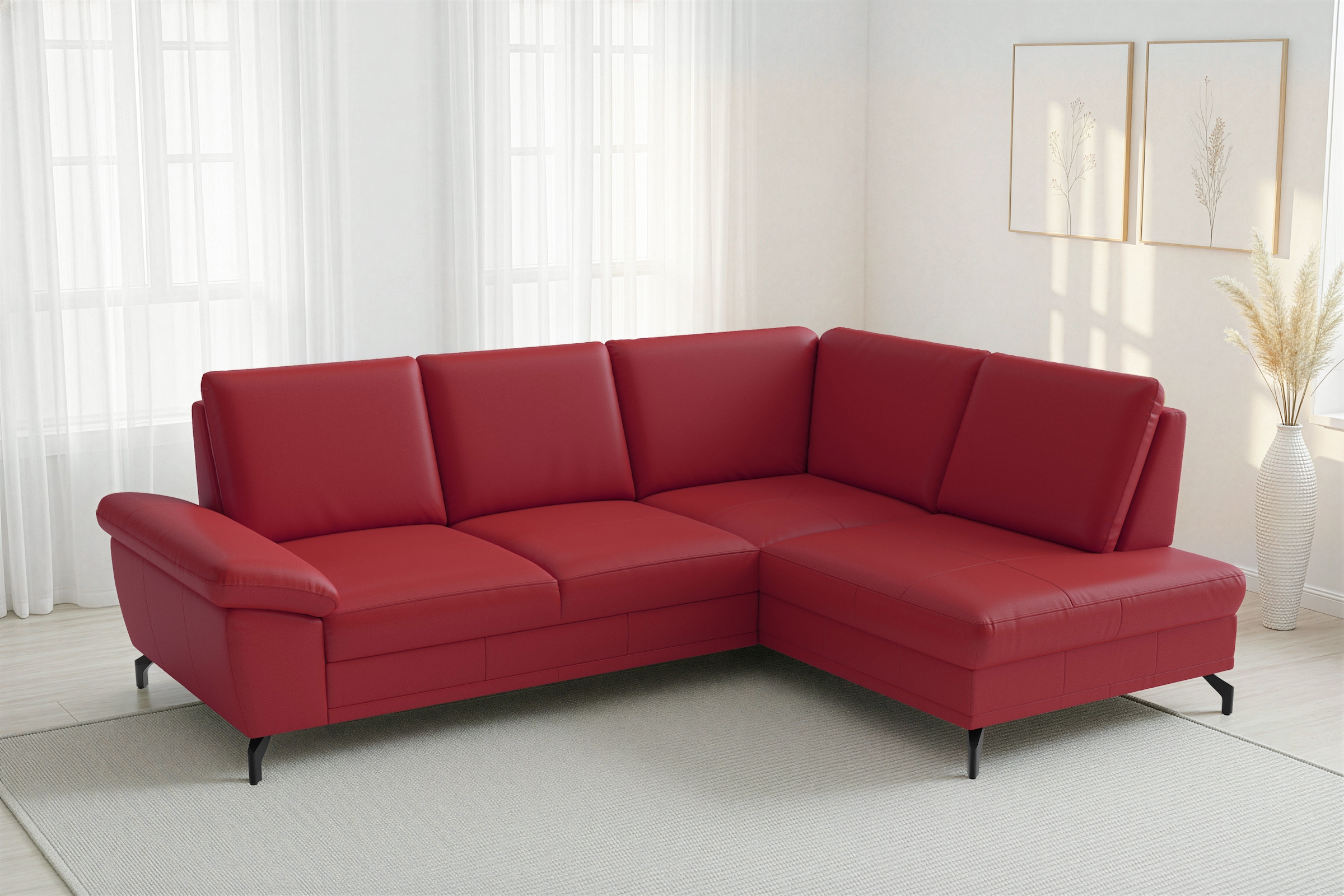 sit&more Ecksofa "Chelsea Leder L-Form, B:249 cm, inkl. Armteil- & Sitztiefenverstellung" optional mit Bettfunktion und Bettkasten