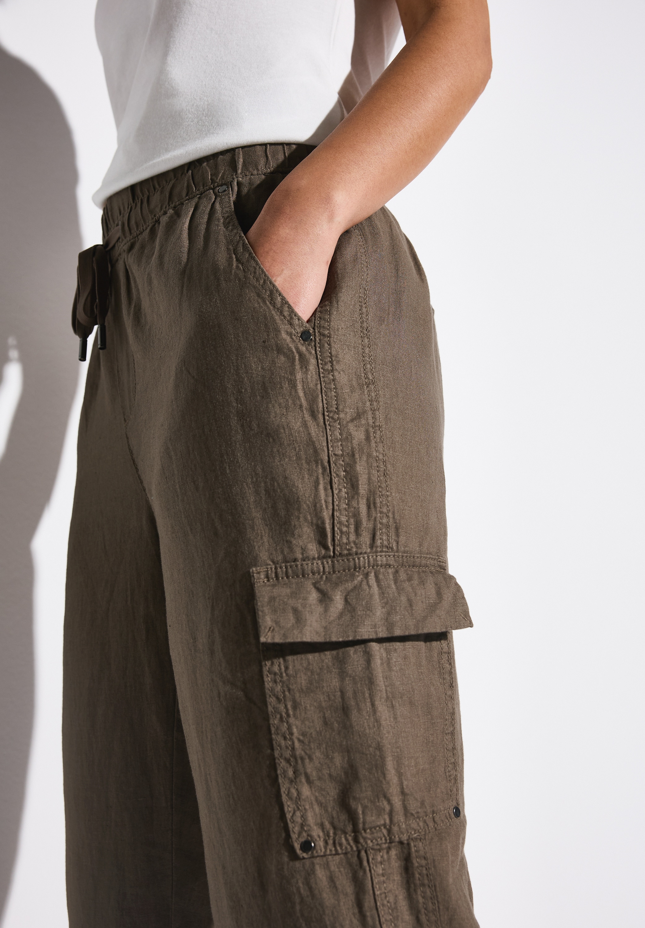 STREET ONE Leinenhose »Style BONNY«, im Cargo-Look
