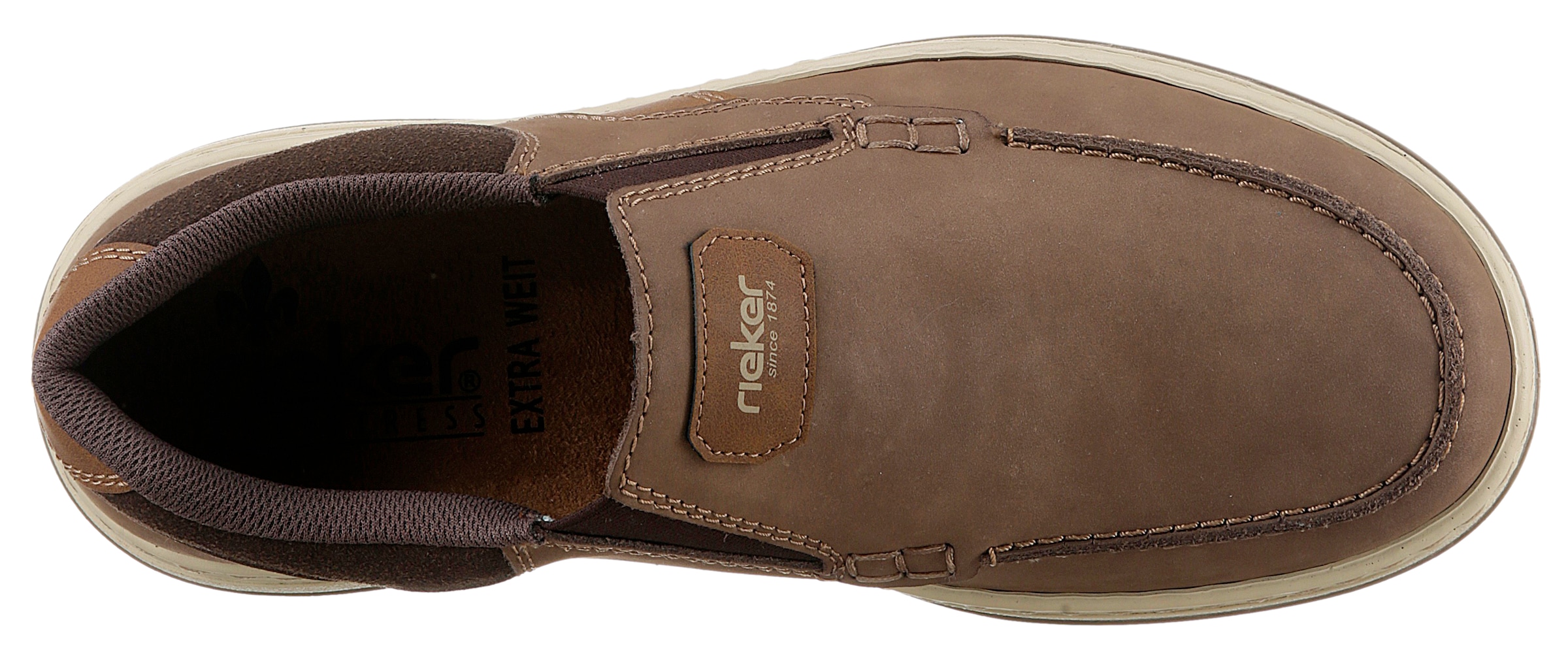 Rieker Slipper, Mokassin, Loafer, Komfortschuh mit Gummizug für guten Sitz