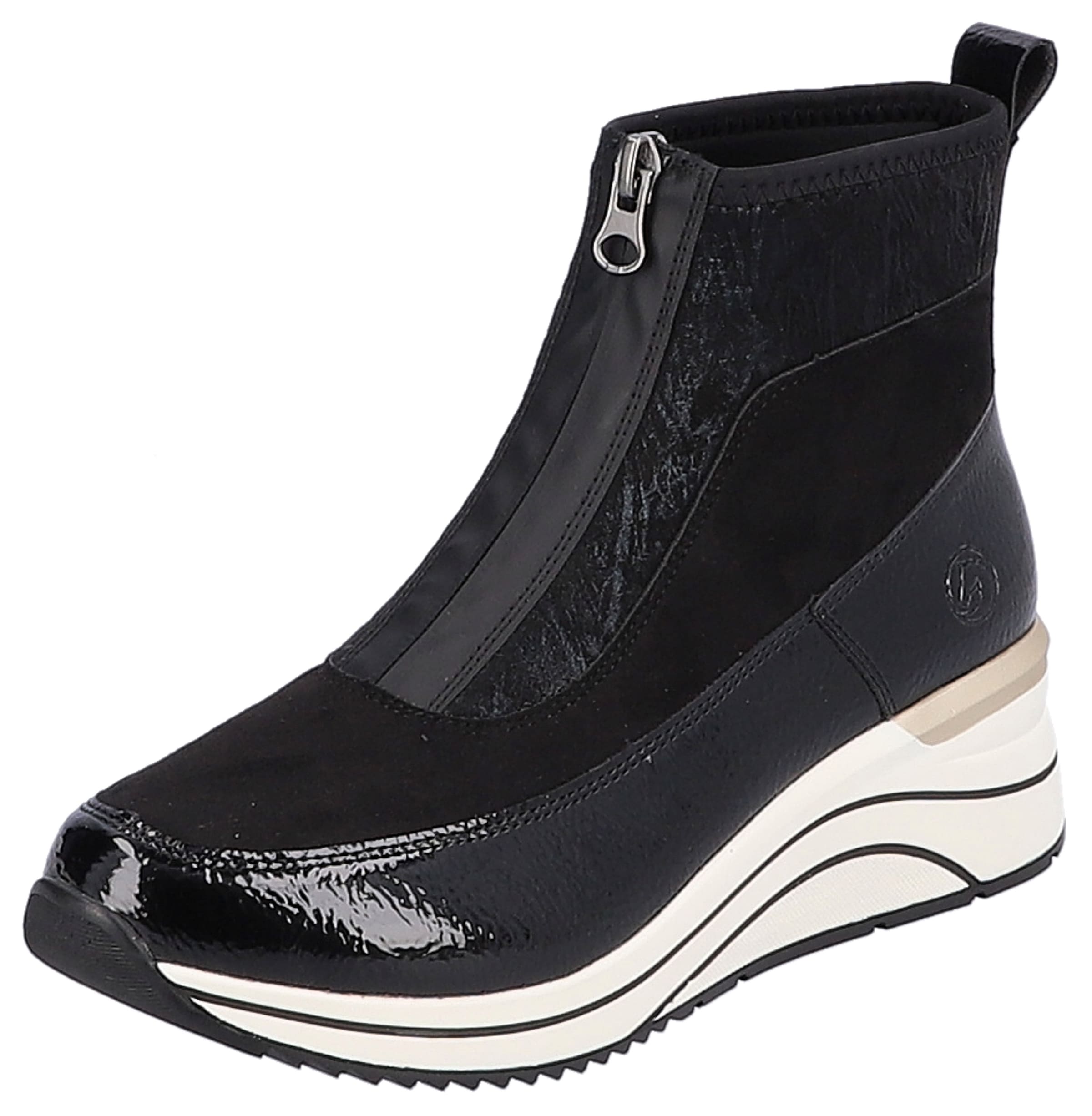 Keilsneaker, Schlupfboots, Freizeitschuh, High-Top-Sneaker, Front-Reissverschluss