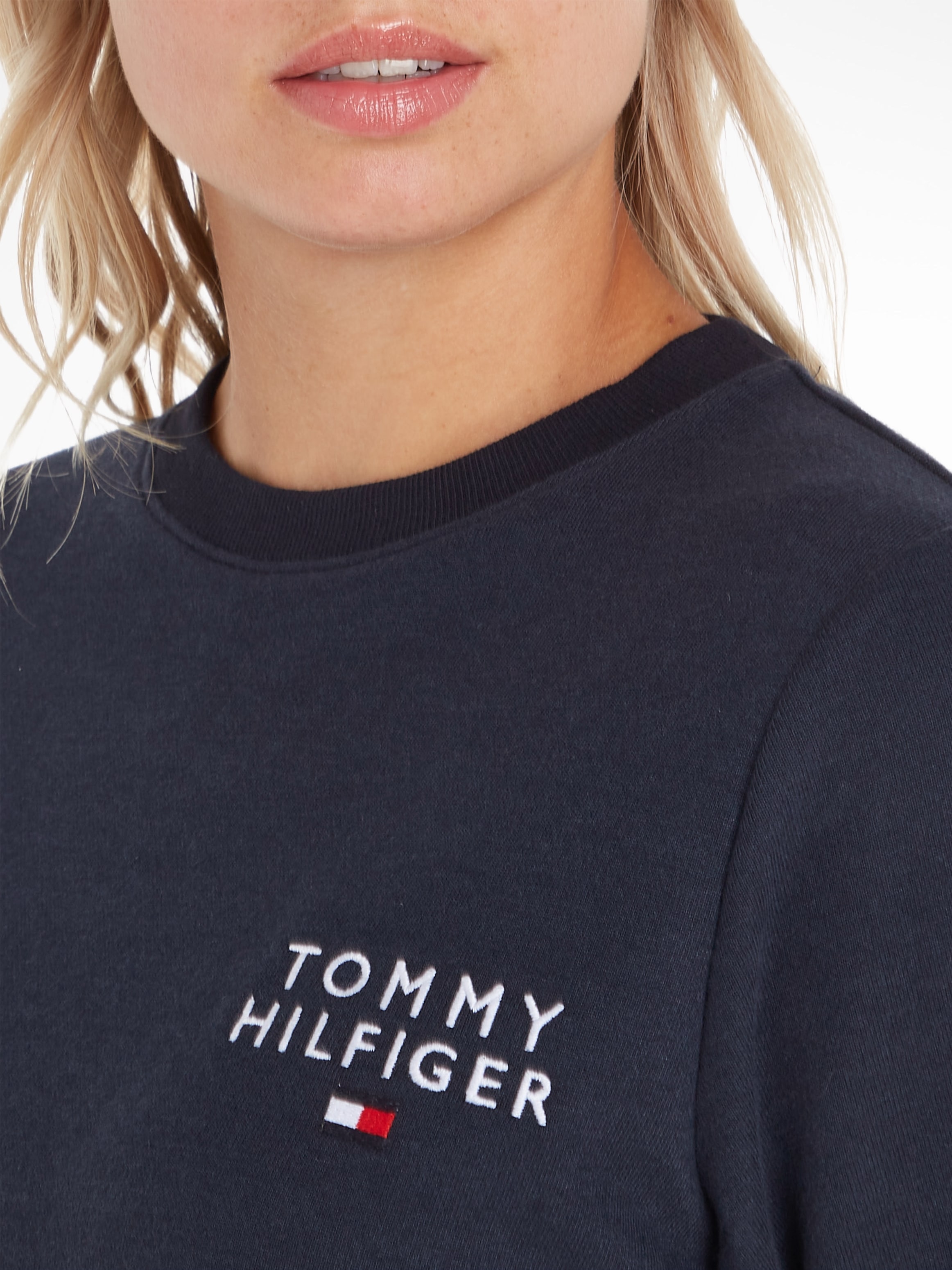 mit online »TRACK Hilfiger Jelmoli-Versand Hilfiger TOP«, Underwear | Markenlabel Rundhalspullover Tommy Tommy kaufen