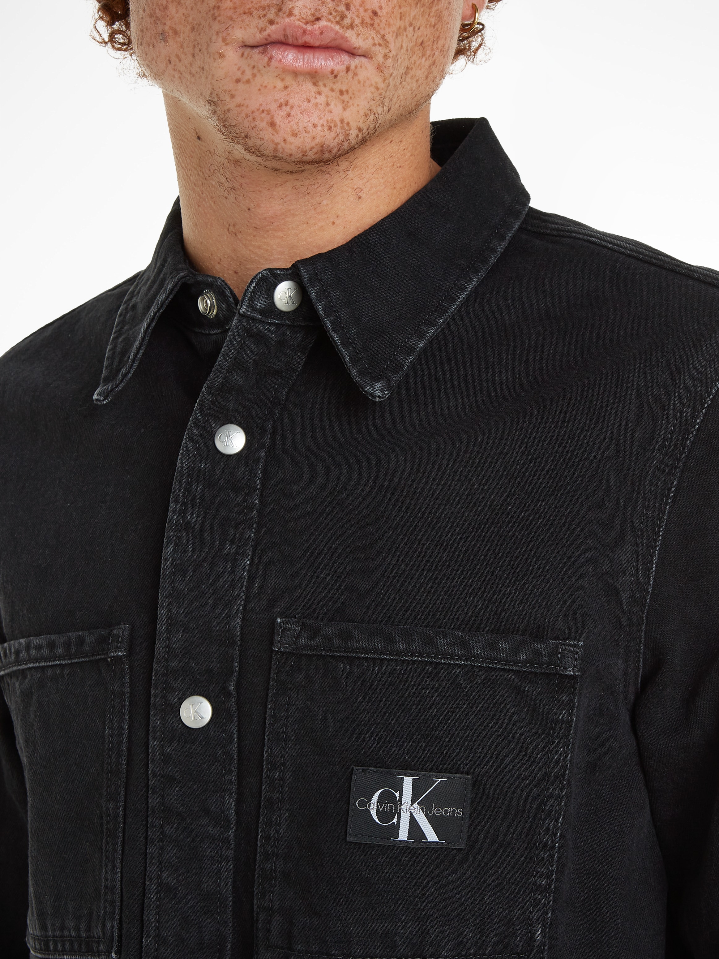 Calvin Klein Jeans Jeanshemd »REGULAR LINEAR SHIRT«, mit Logopatch