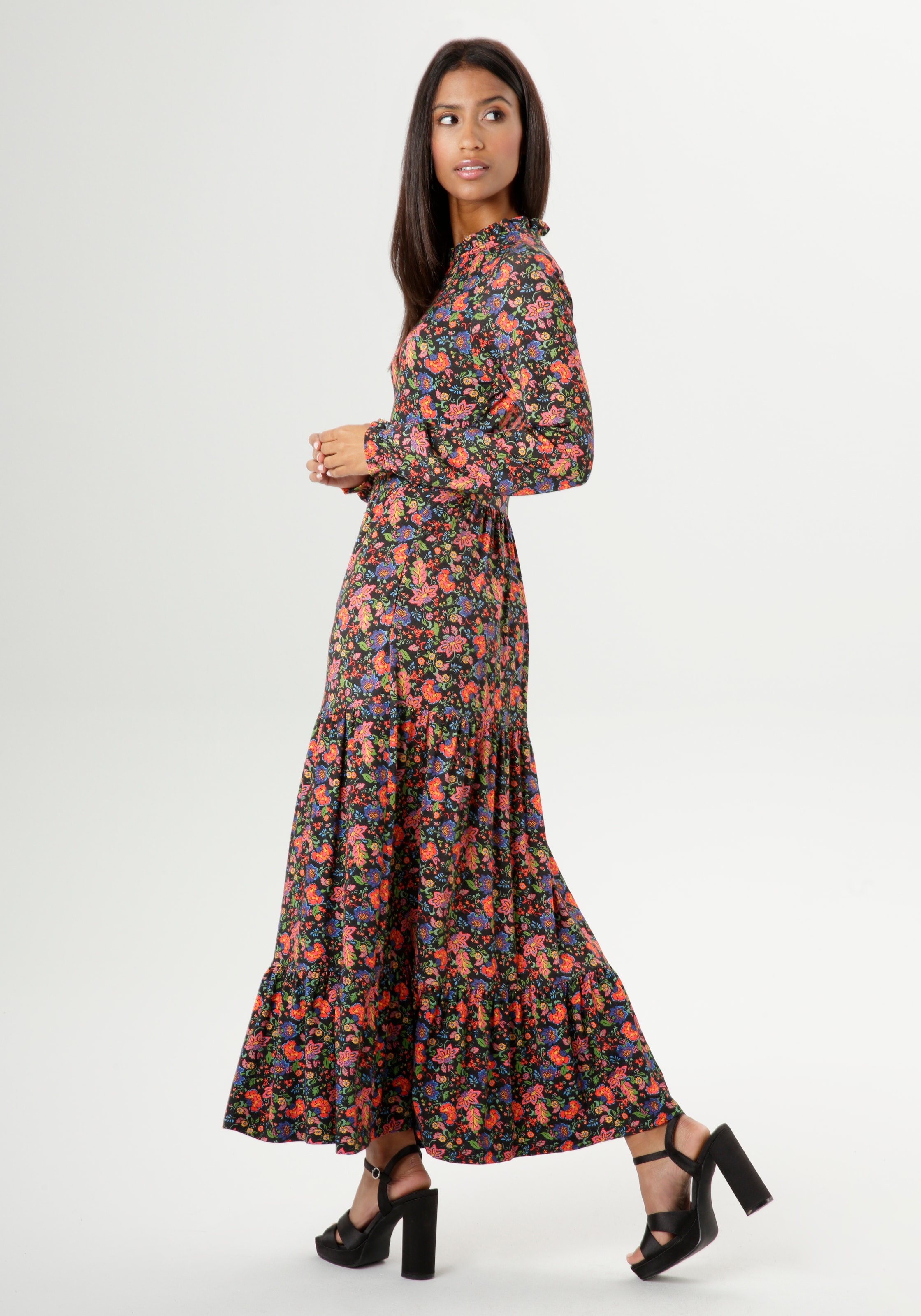 Aniston SELECTED Jerseykleid, mit Rüschen am Ausschnitt - NEUE KOLLEKTION  online kaufen bei Jelmoli-Versand Schweiz