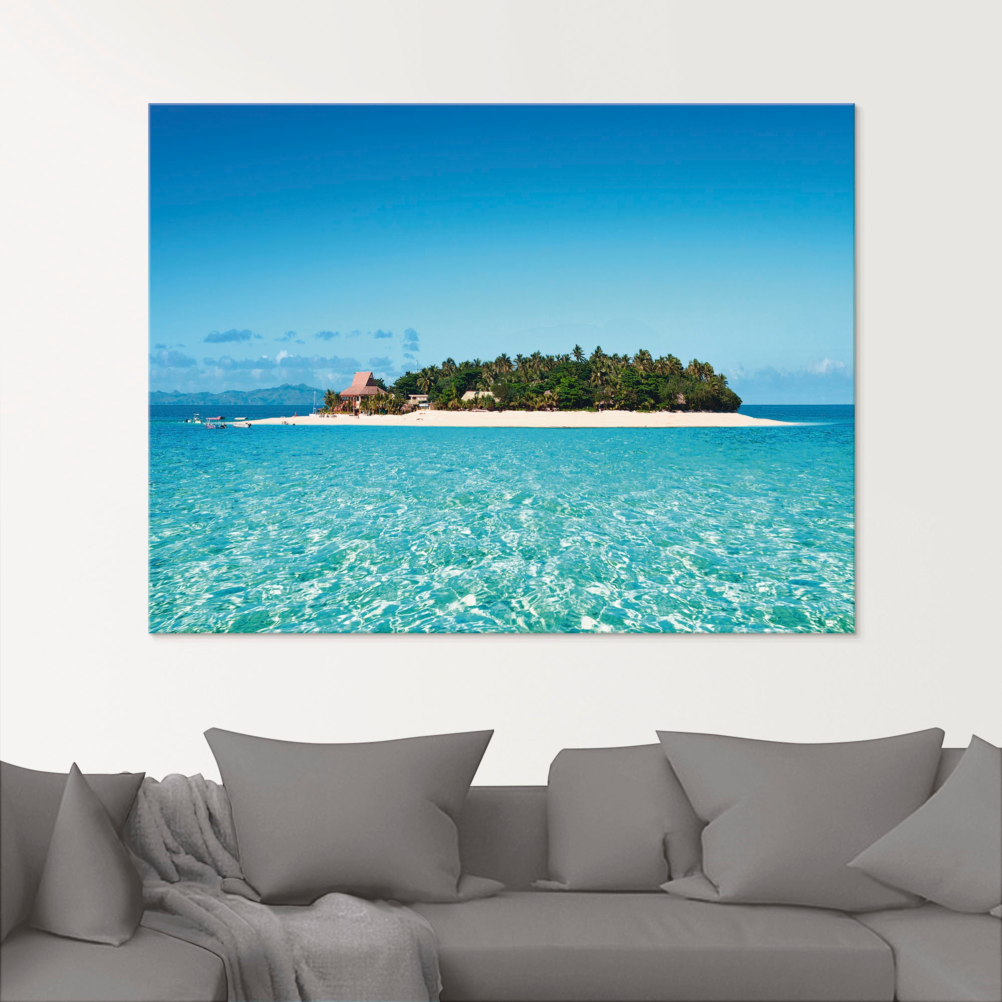 Artland Glasbild »Verblüffende Fiji Insel und klares Meer«, Gewässer, (1 St.), in verschiedenen Grössen
