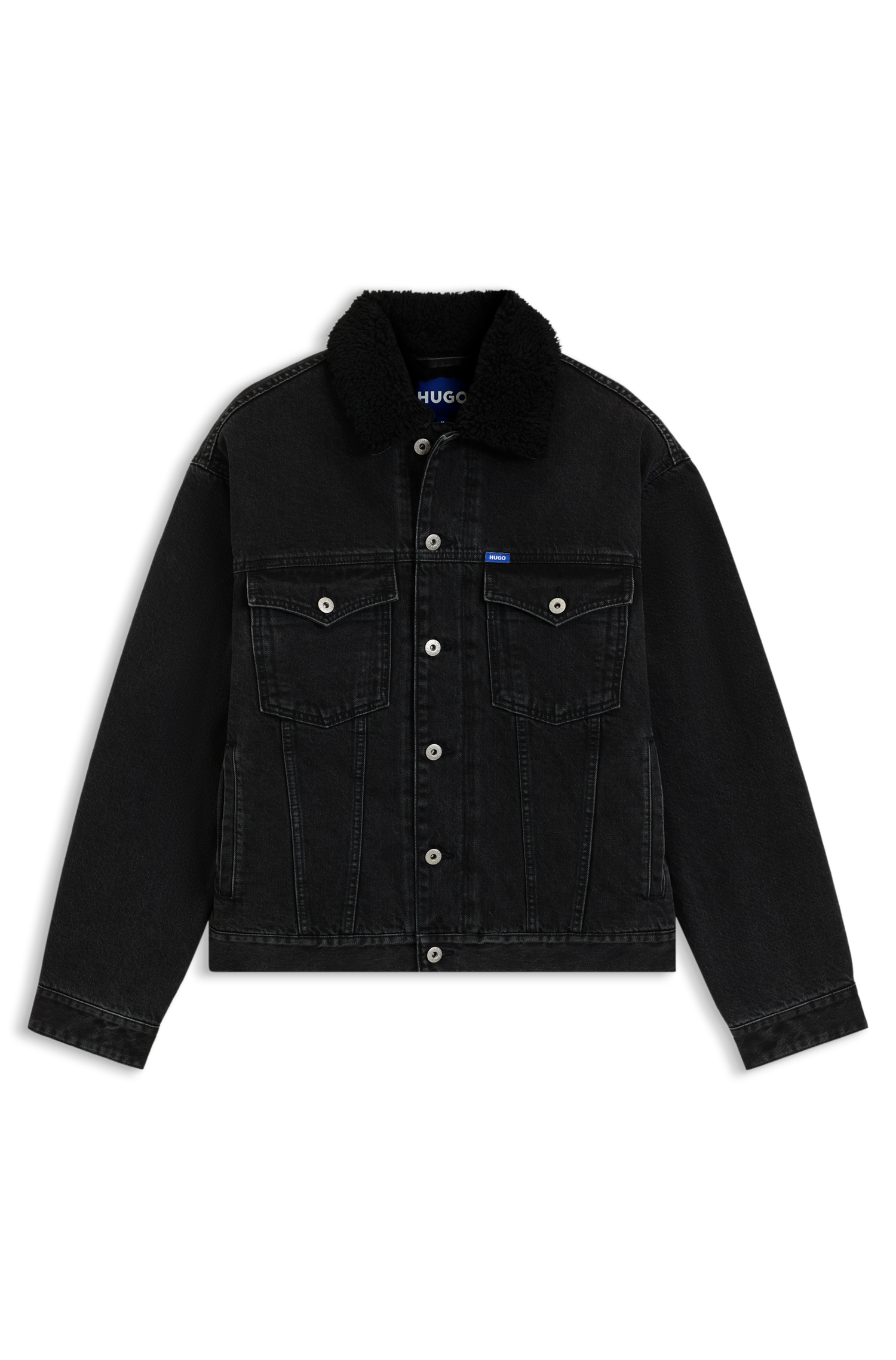 HUGO Blue Jeansjacke »Dex«, warm gefüttert, regular fit, stone washed