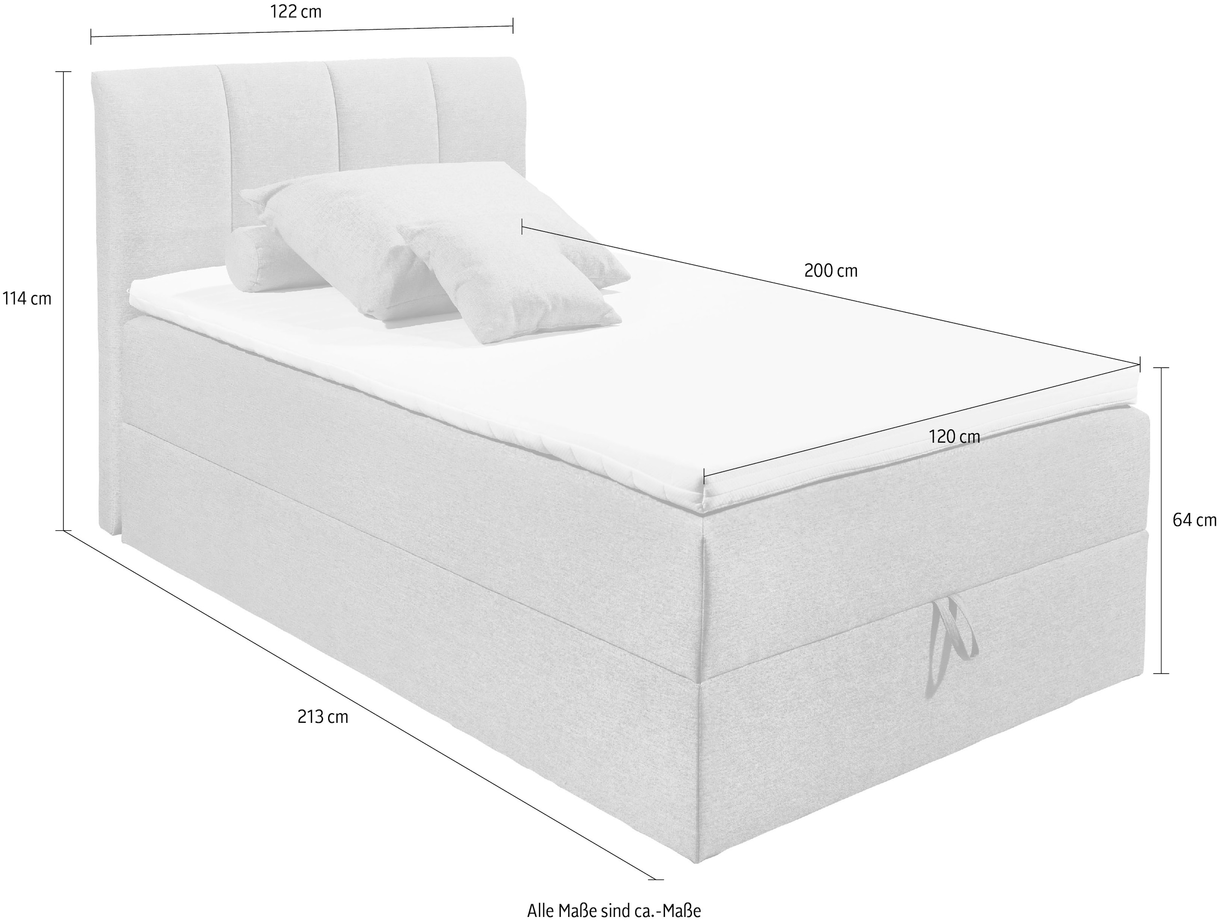 ED EXCITING DESIGN Boxbett »"Granada" inkl. Bettkasten und Topper«, erhältlich in den Grössen 120x200cm & 180x200cm