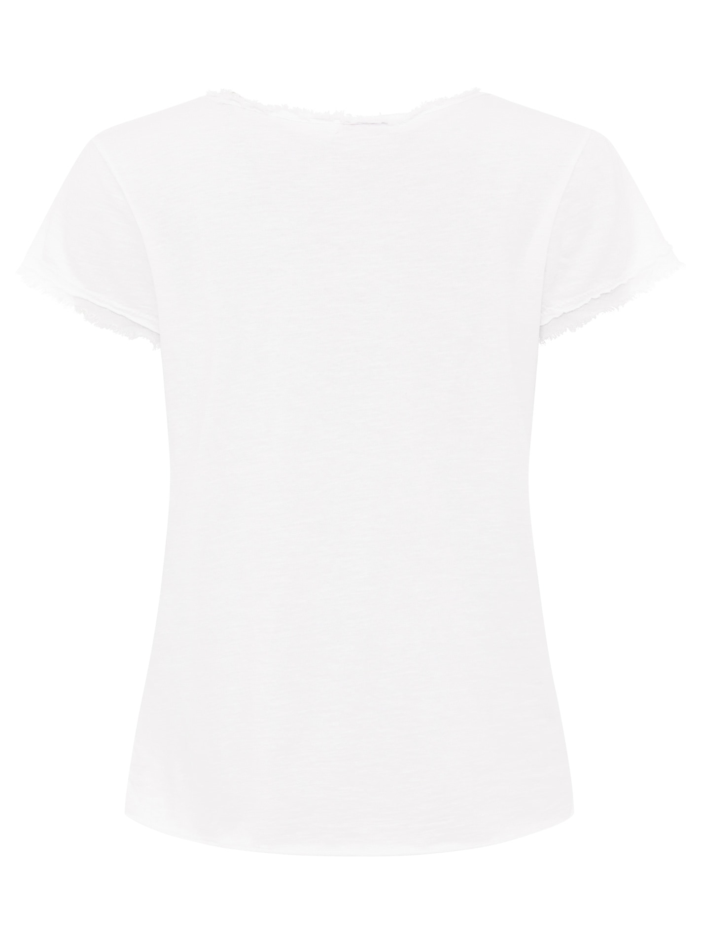 Zwillingsherz T-Shirt »"Positive Mind"«, mit V-Neck, Stempeldruck und Saum im Used-Look