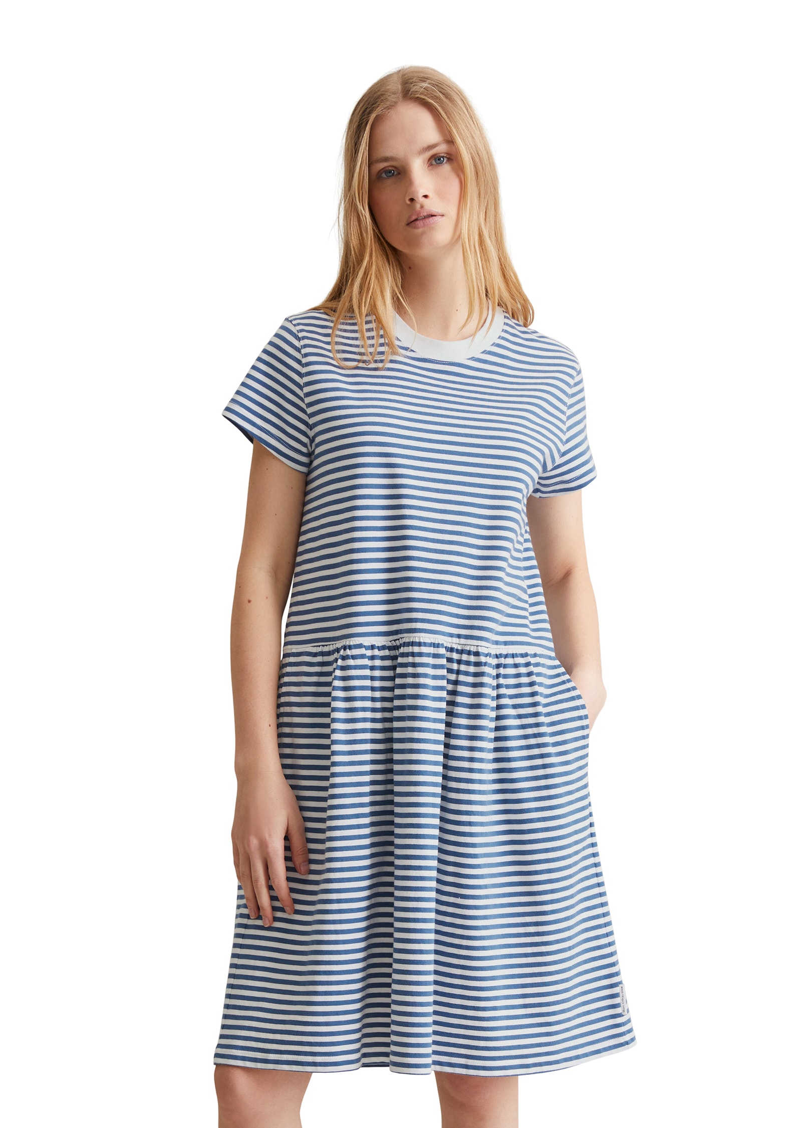Marc O'Polo DENIM Jerseykleid Seitennahttaschen fein geringelt