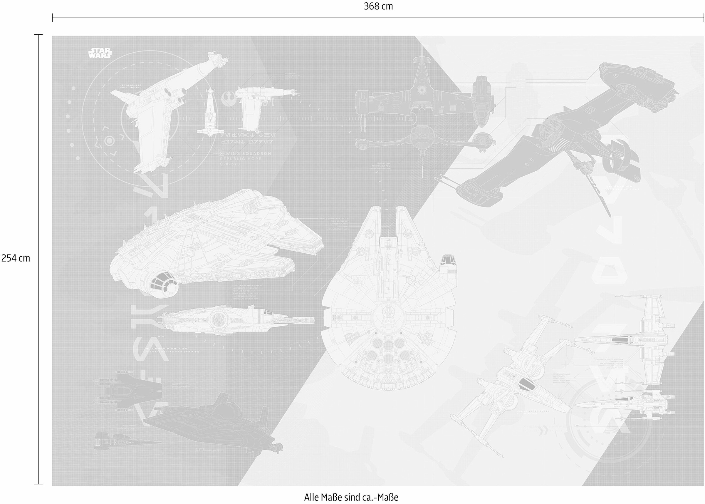 ✵ Komar Fototapete »Star Wars x Plan«, 368x254 Höhe), cm ordern Technical (Breite Jelmoli-Versand online Kleister inklusive – 