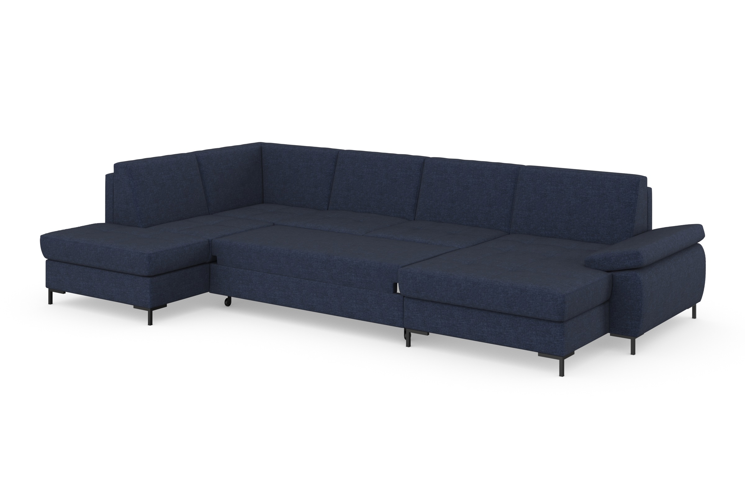 DOMO collection Wohnlandschaft »Capelo, komfortabel, klare Linien zeichnen dieses Design aus, U-Form«, mit Armteilverstellung, wahlweise mit Bettfunktion, Federkern