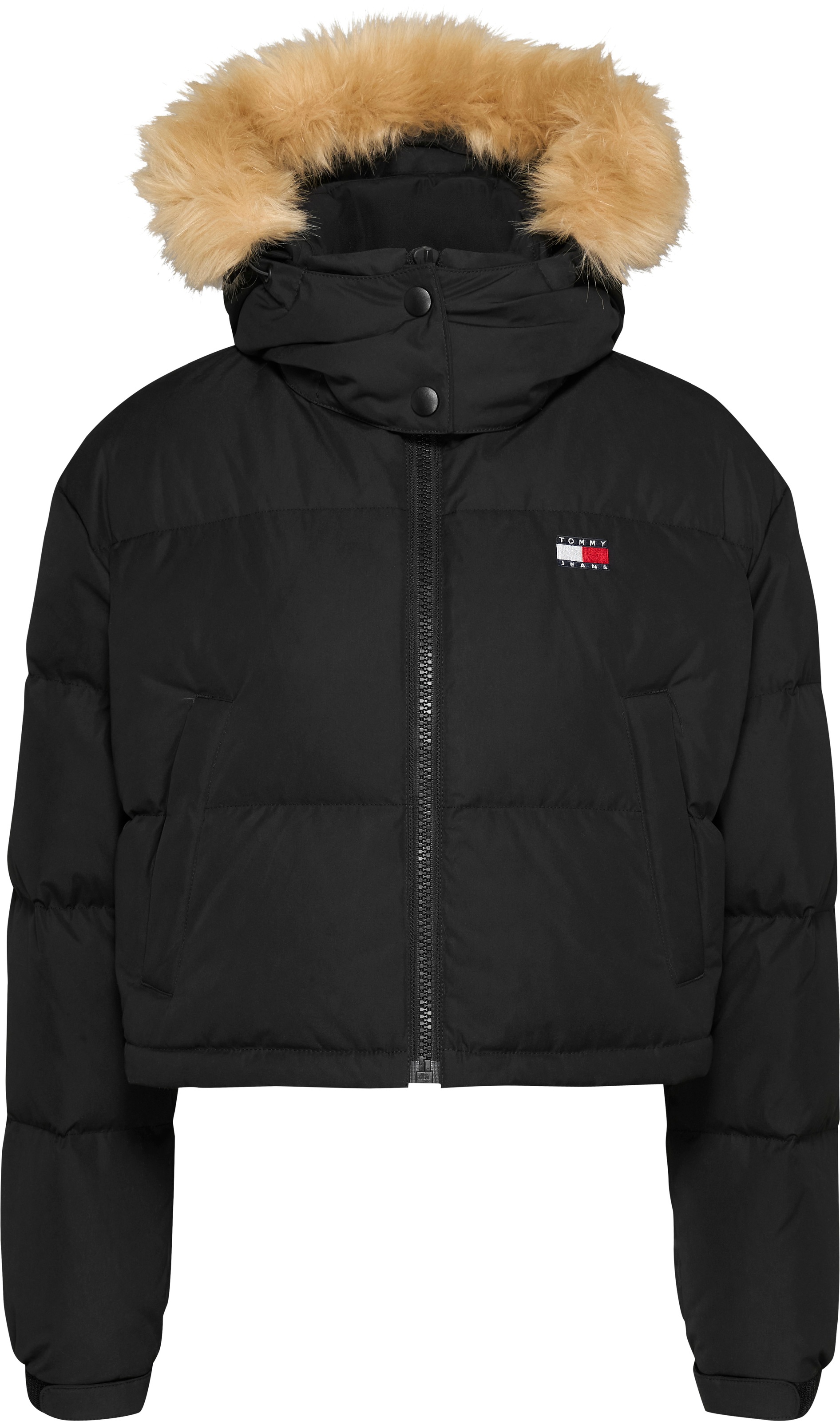Tommy Jeans Steppjacke »TJW CRP ALASKA FAUX FUR HOOD«, mit Kapuze, mit Fellimitat
