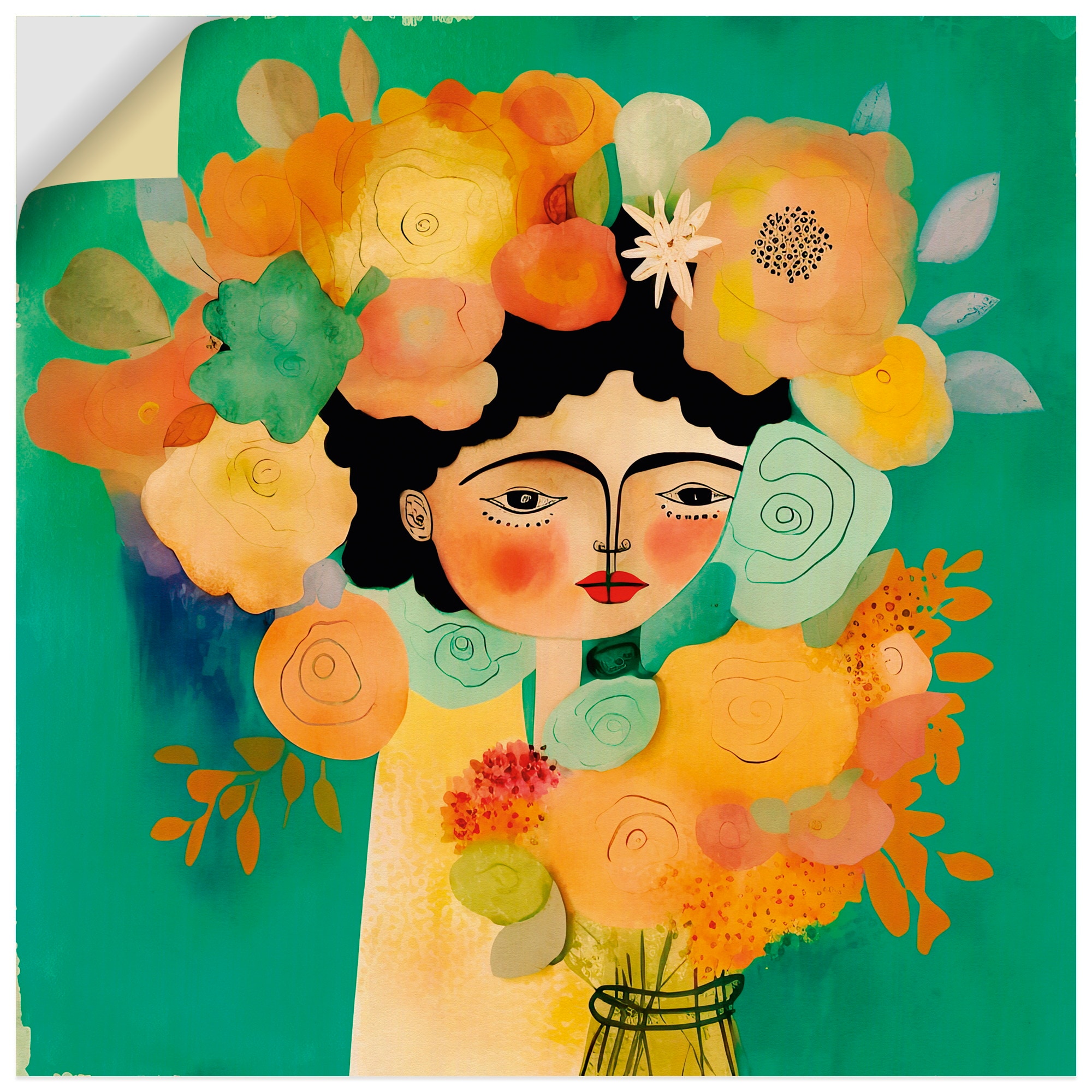 Artland Wandbild "Das Flüstern der Blüte" Bilder von Frauen 1 Stk. tlg. als Alubild, Leinwandbild, Poster, Wandaufkleber in verschied. Grössen