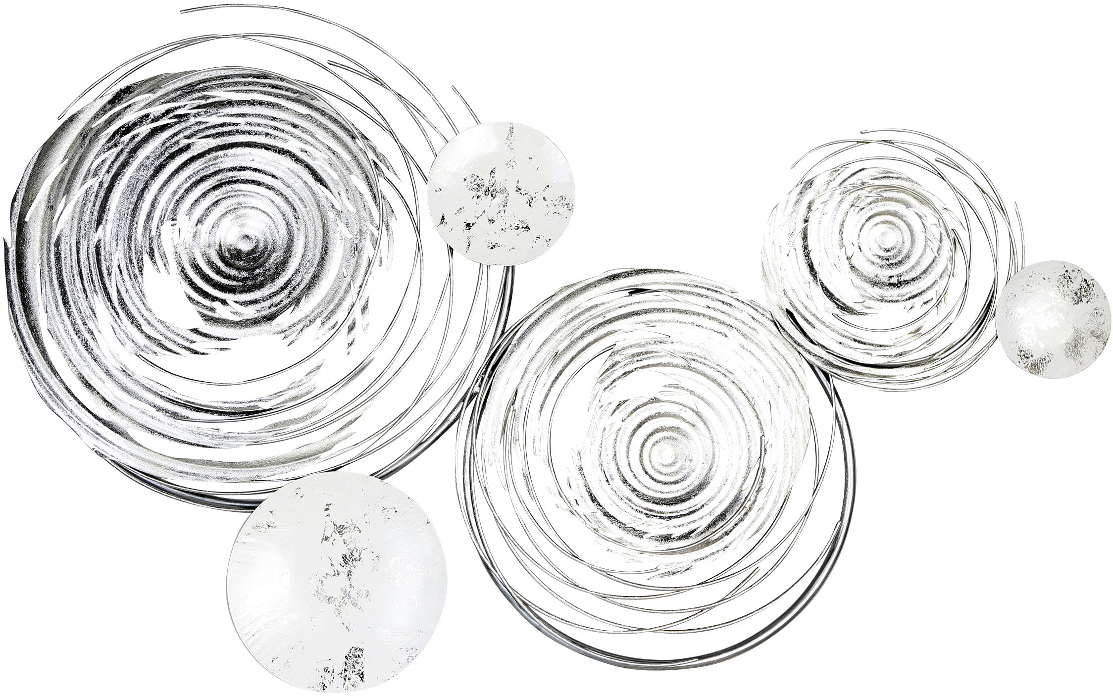 GILDE Wanddekoobjekt »Wandrelief Circles, weiss/silber«, aus Metall,  dekorativ im Esszimmer & Wohnzimmer online bestellen | Jelmoli-Versand