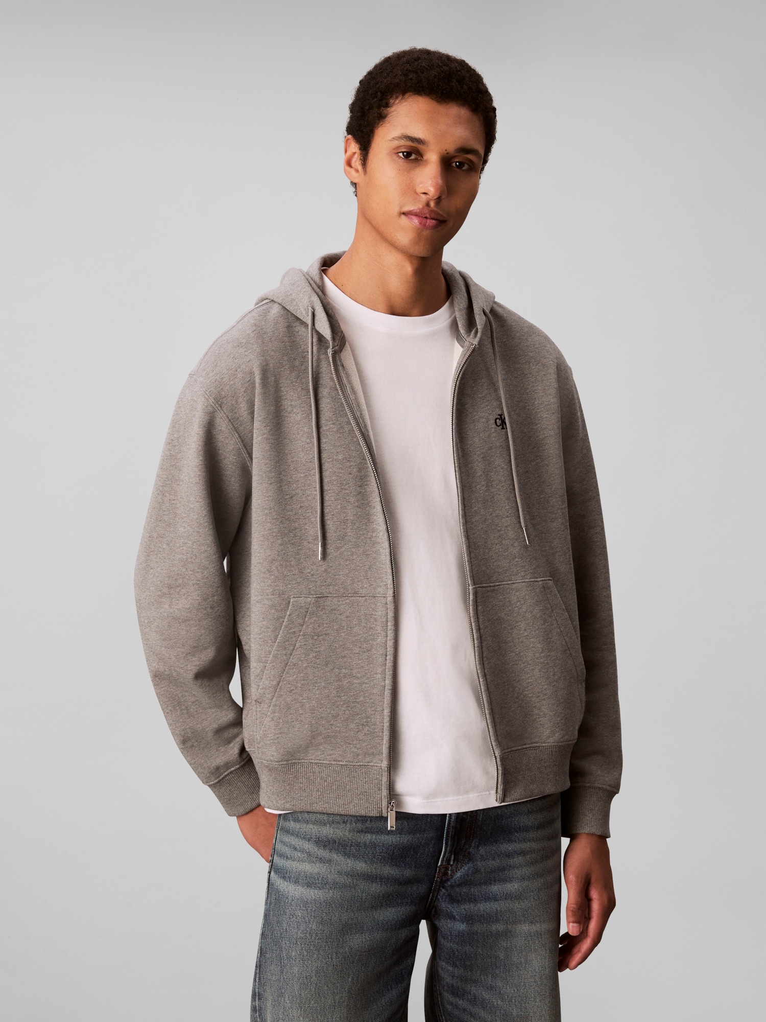 Calvin Klein Jeans Kapuzensweatshirt »LS EU 350TERRY MONOGRAM FZ HOODI«, Mit Rundhalsausschnitt, regular fit