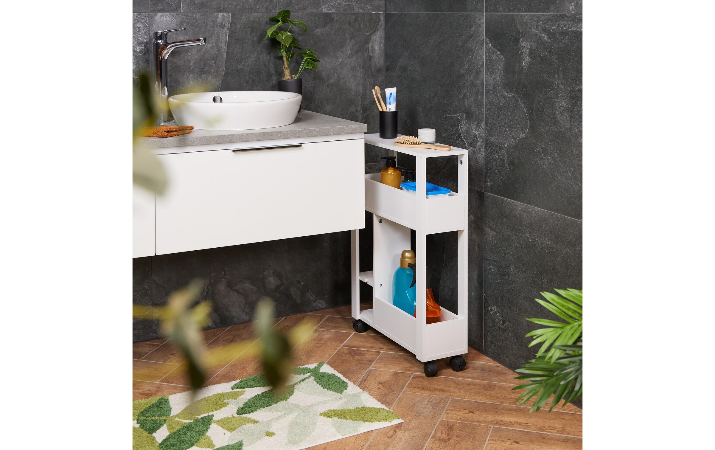 relaxdays Rollwagen »Weiss, 71.5 x 17 x 50 cm«