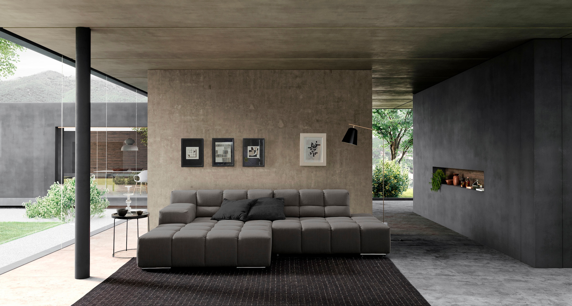 designwerk Ecksofa »Temple L-Form, tolles Designsofa«, mit Sitztiefenverstellung