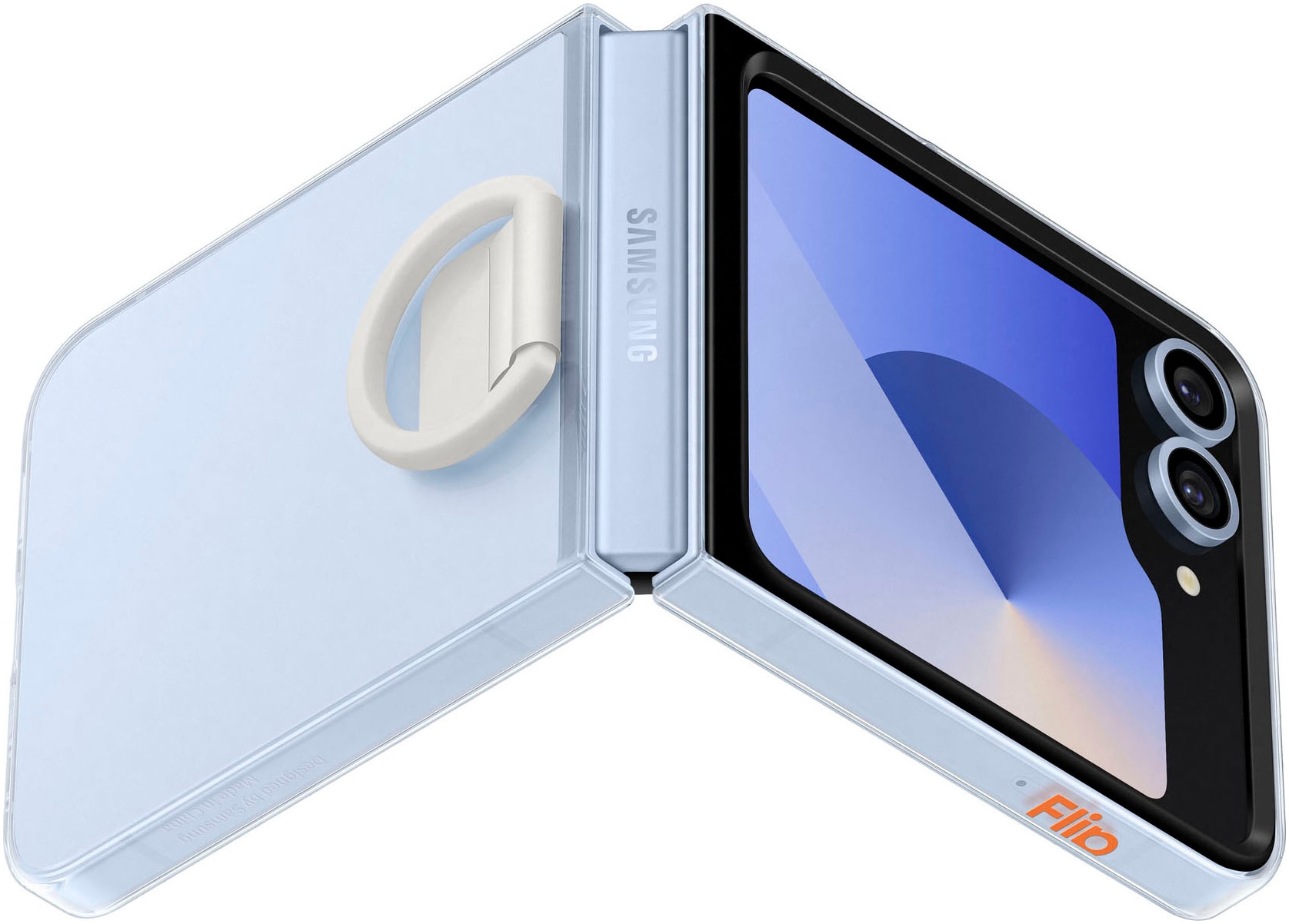 Samsung Backcover »Clear Case with Ring für Galaxy Flip6«, Backcover, Schutzhülle, Handyschutzhülle, Case, Schutzcase, stossfest