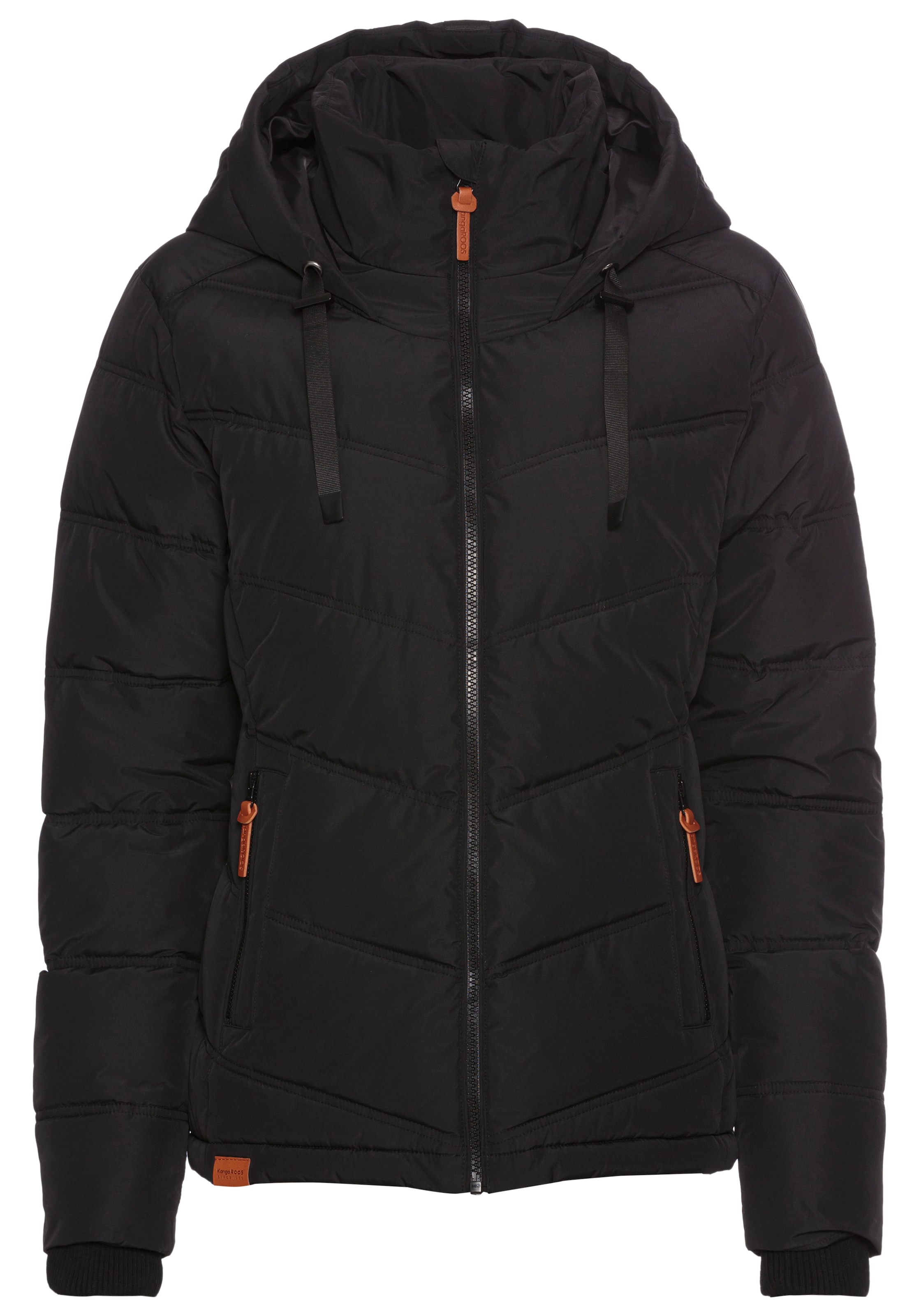 KangaROOS Winterjacke, mit Kapuze, mit Kapuze und Kordelzug, Reissverschlusstaschen und Innentasche