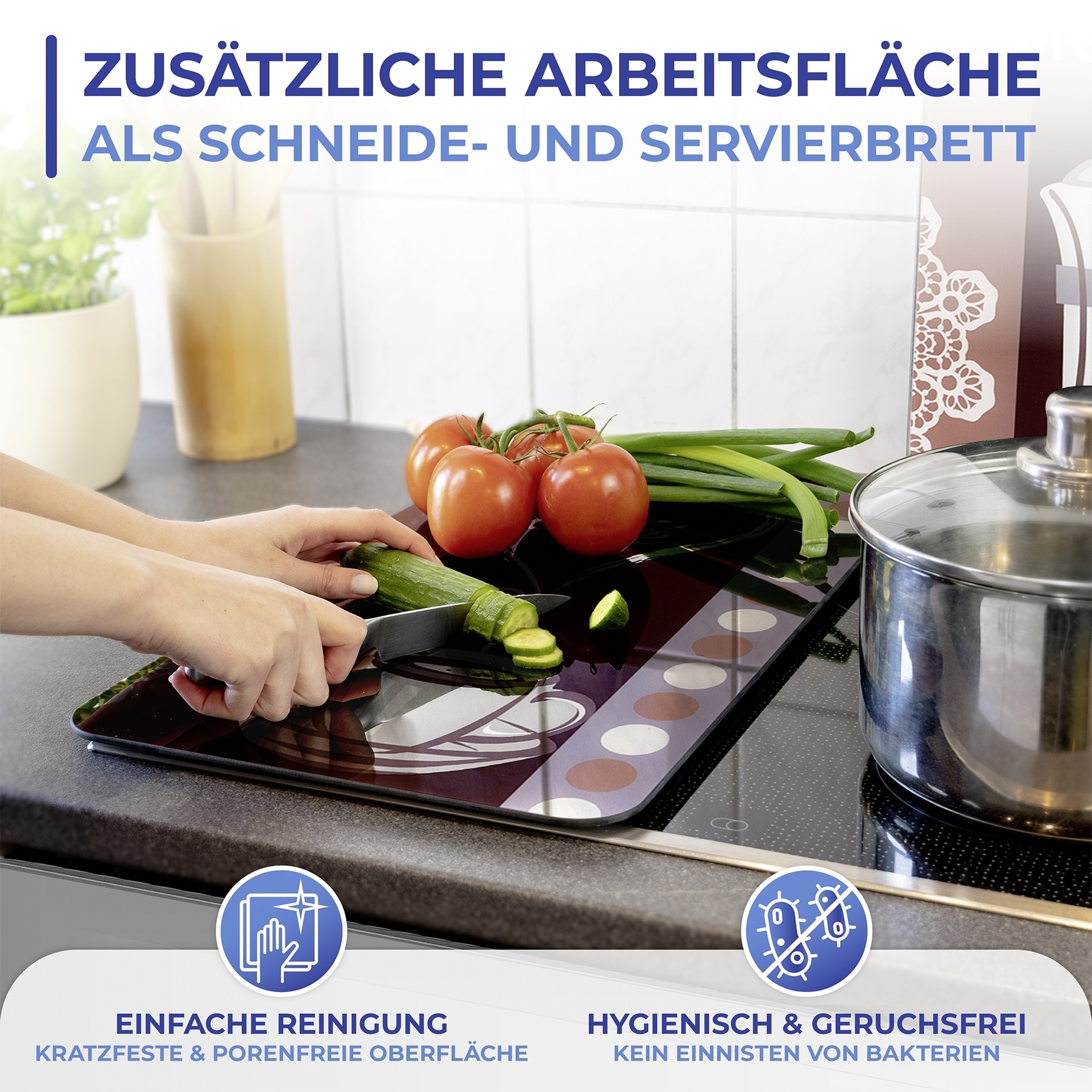 Maximex Herd-Abdeckplatte »Universal Modell Kaffeeduft«, (Set, 2 tlg.), Herdabdeckung für alle Herdarten, kratzfest, mit rutschfesten Füssen
