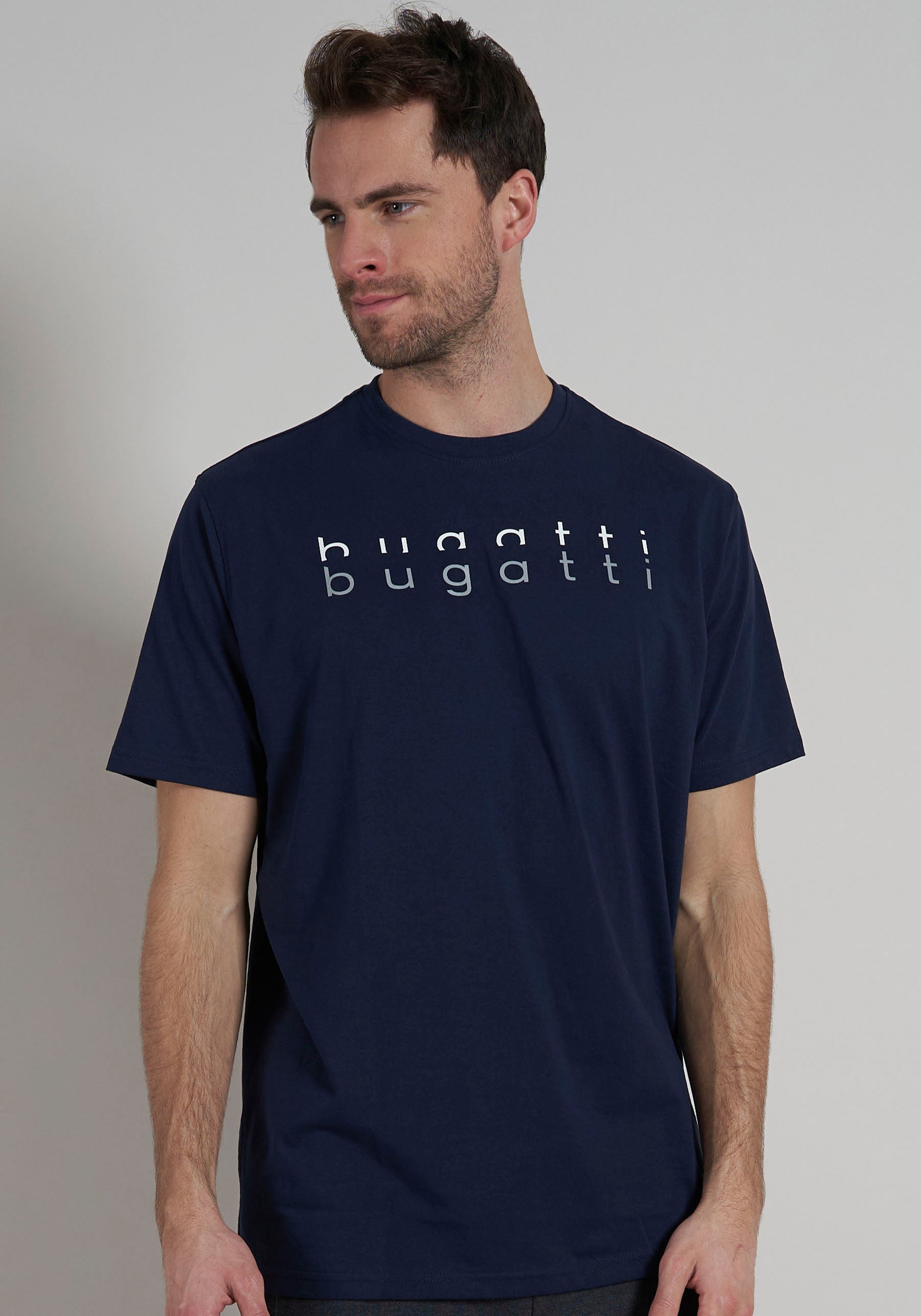 bugatti T-Shirt, (1 tlg.), für jeden Tag
