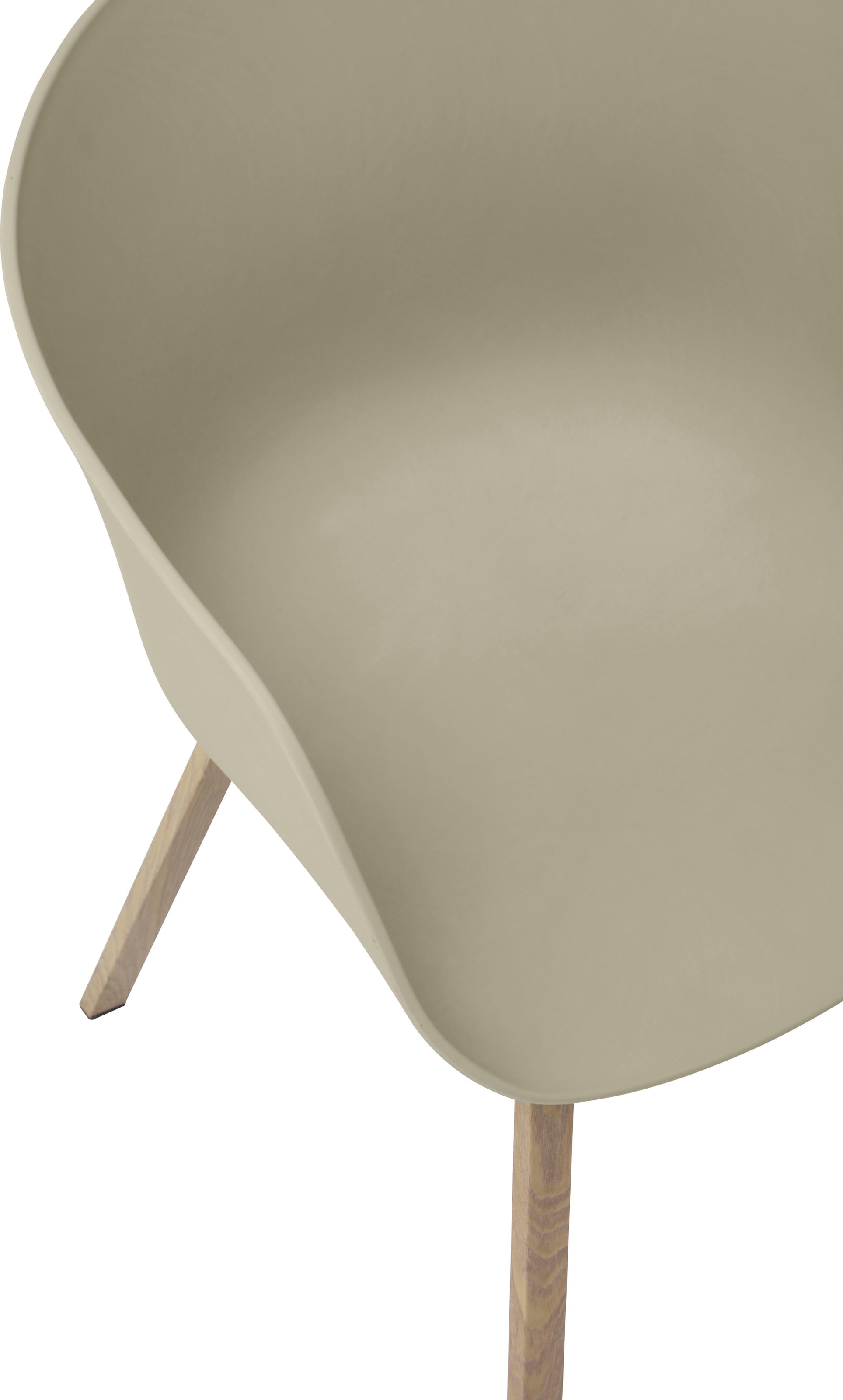 SalesFever Schalenstuhl, (Set), 2 St., Metallbeine in Holzoptik
