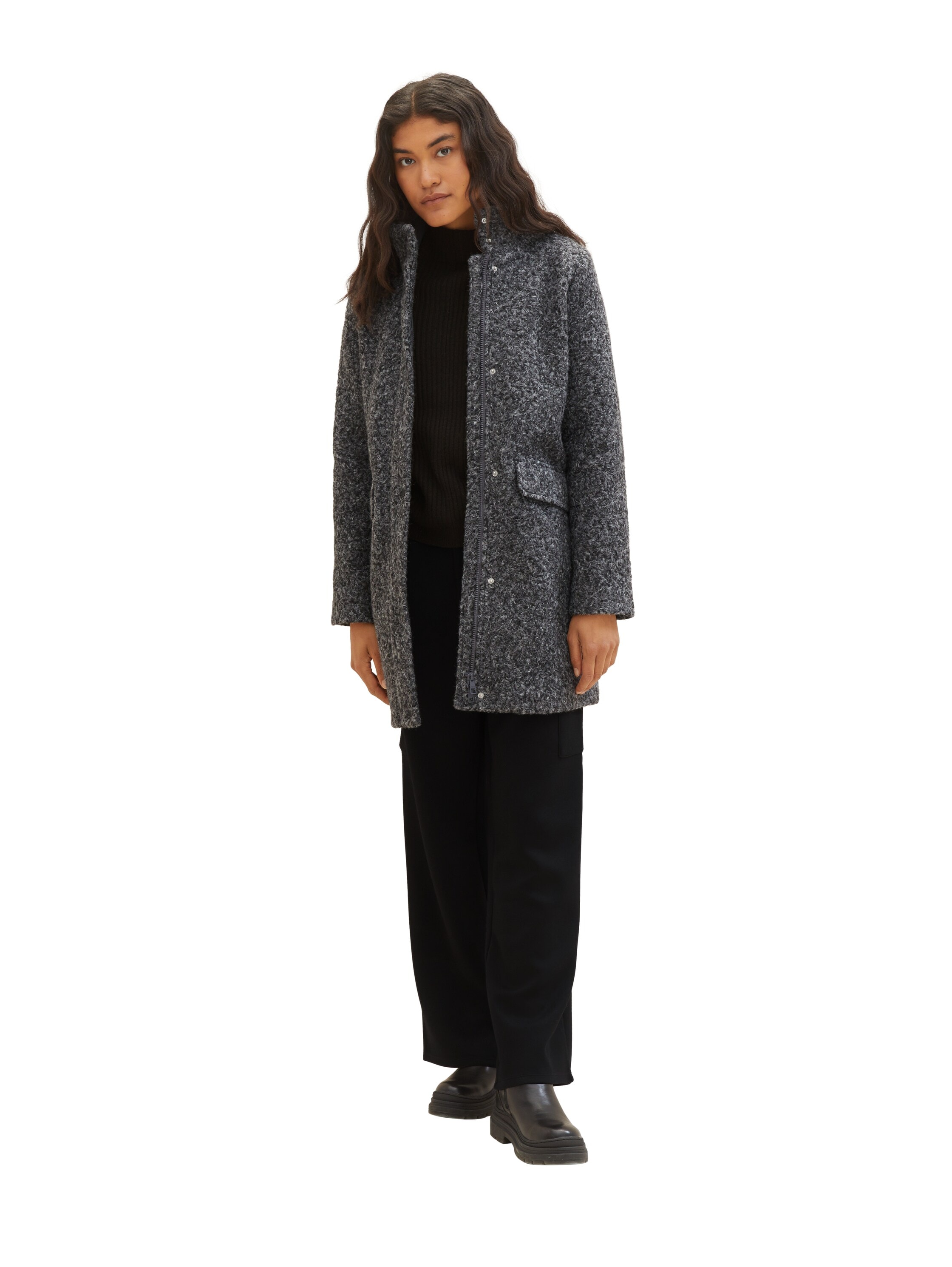 TOM TAILOR Denim Kurzmantel, mit Reissverschluss und Druckknopfleiste