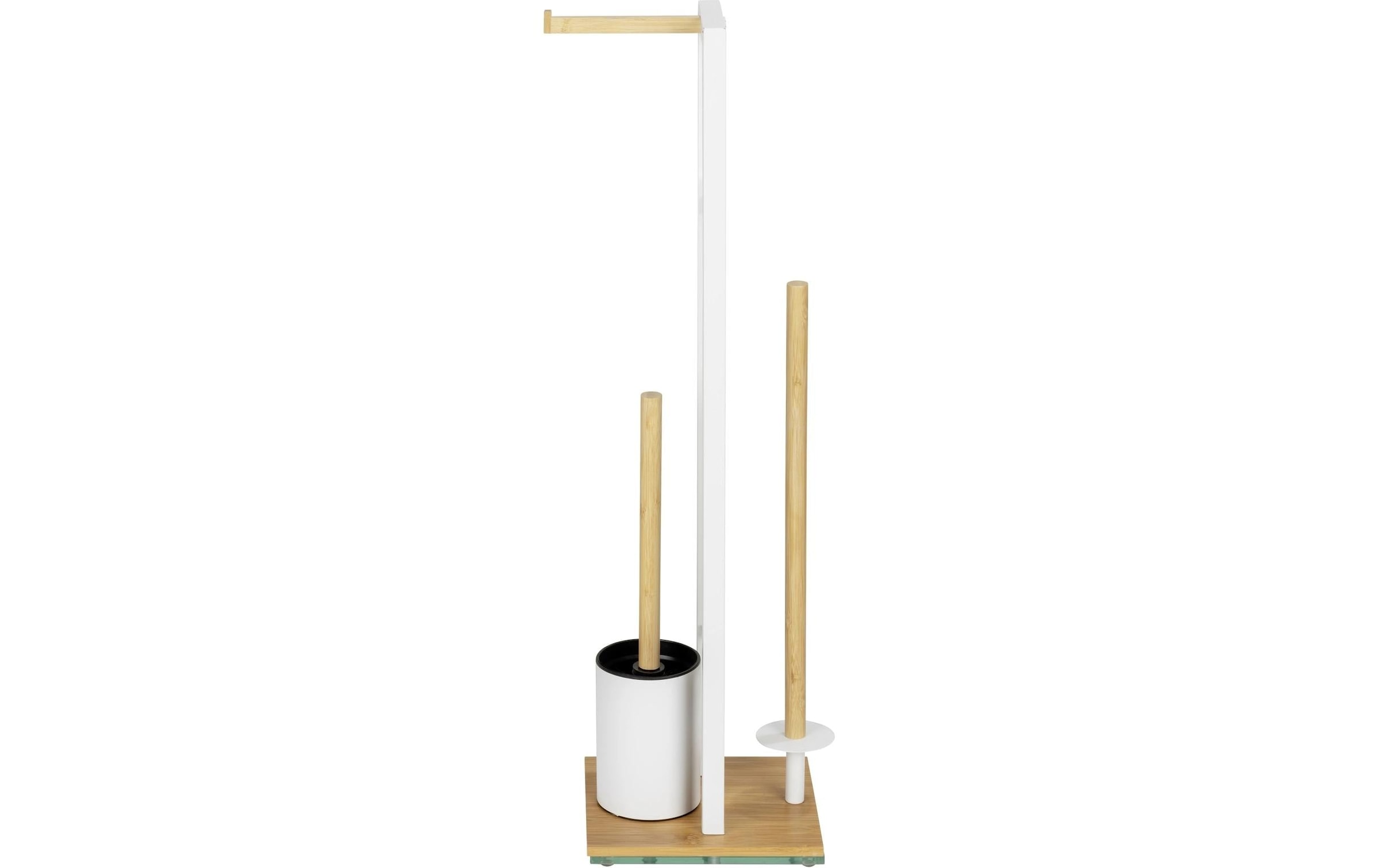 WENKO WC-Garnitur »Rivalta«, aus Bambus-Edelstahl-Glas