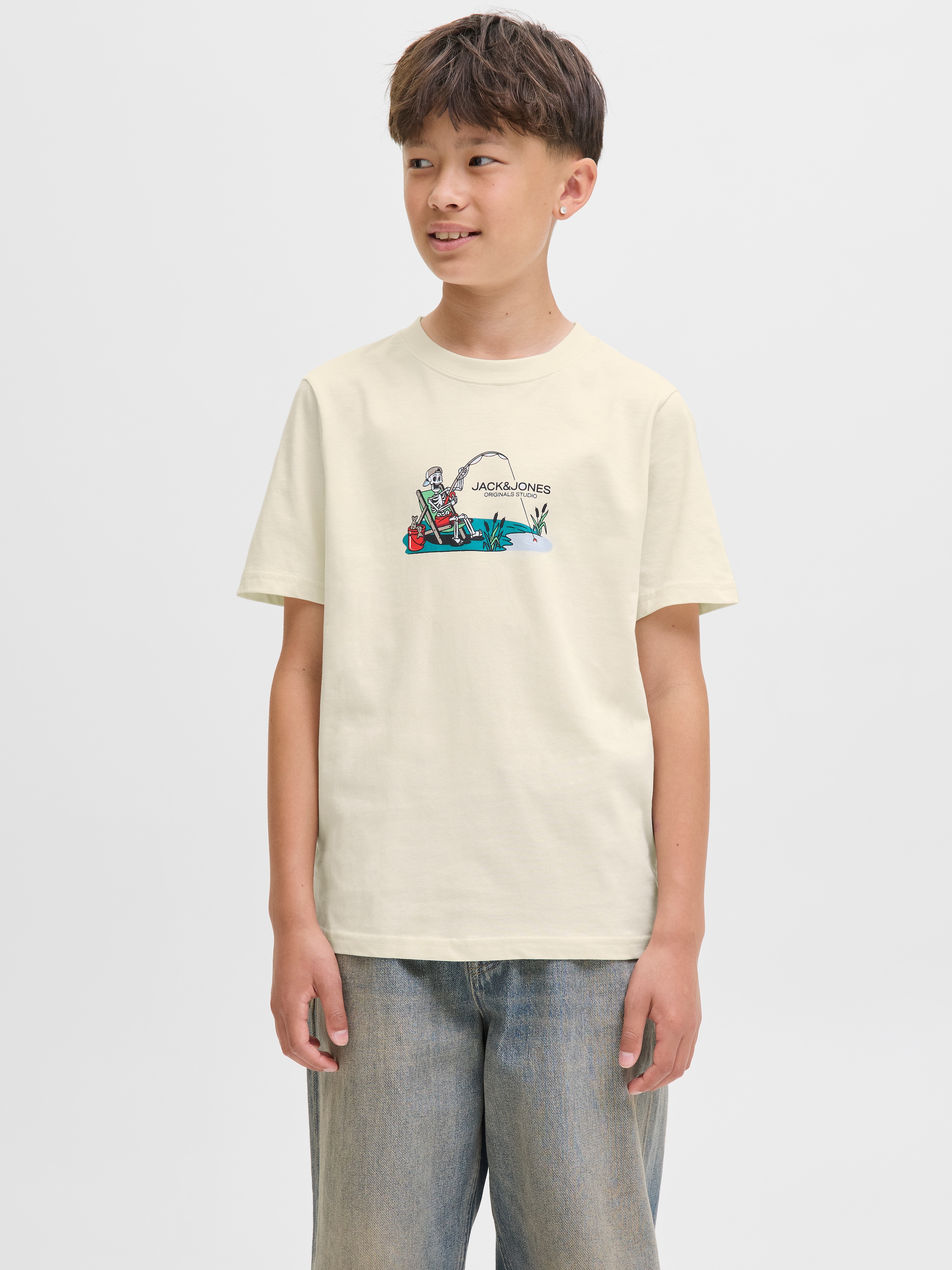 Jack & Jones Junior T-Shirt »JORSKULL NATURE TEE SS CREW NECK SN JNR«