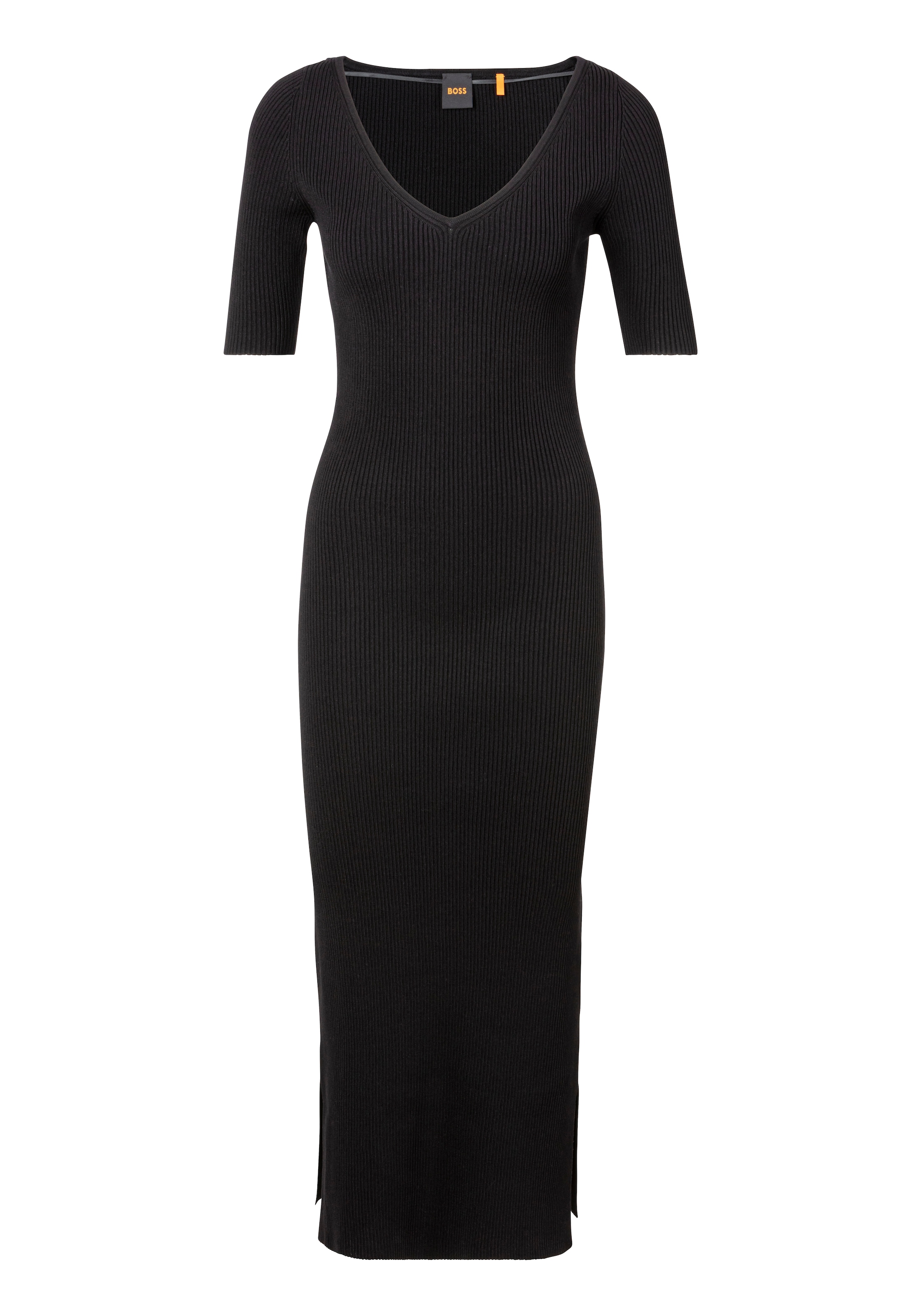 BOSS ORANGE Strickkleid »Fargheritina Premium Damenmode«, mit Charm mit BOSS Logo