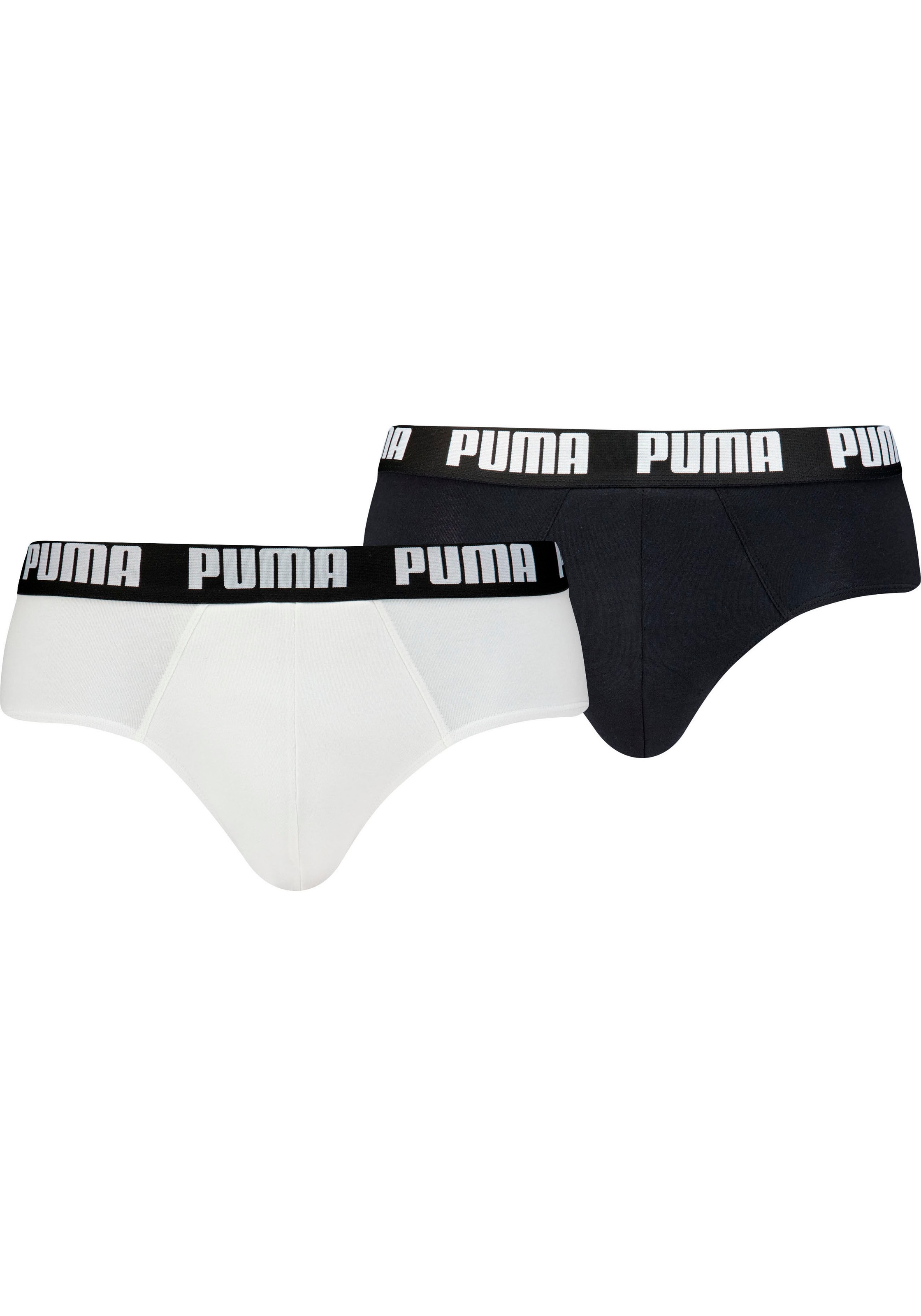 PUMA Slip »MEN EVERYDAY BRIEFS 2P« Packung, 2er Pack, ohne Eingriff, Logobund