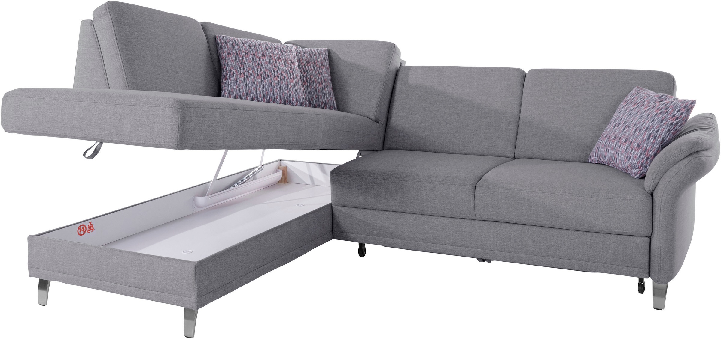 sit&more Ecksofa »Clio L-Form«, wahlweise mit Bettfunktion und Bettkasten, inklusive Federkern