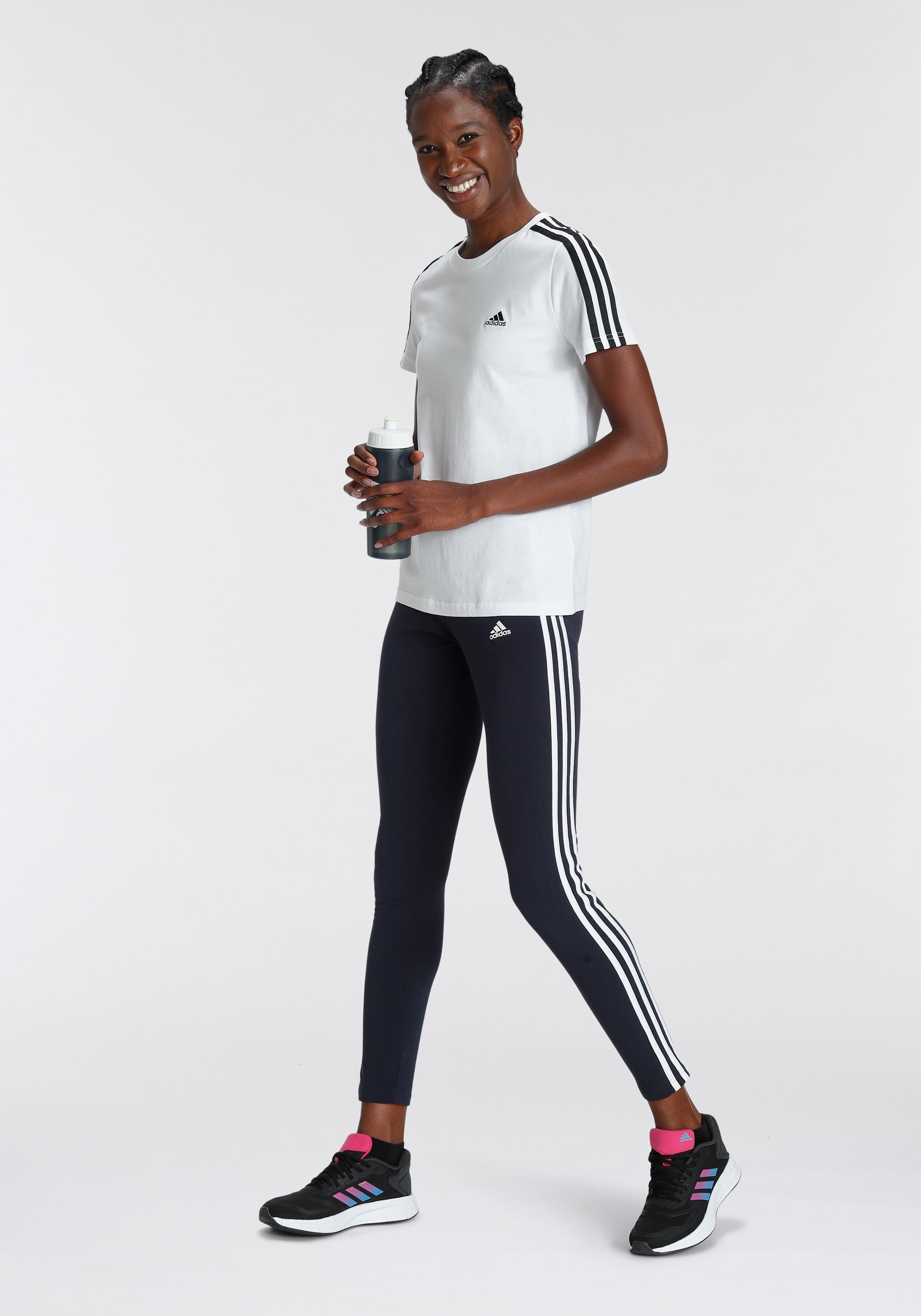 adidas Sportswear T-Shirt »LOUNGEWEAR ESSENTIALS SLIM 3-STREIFEN«