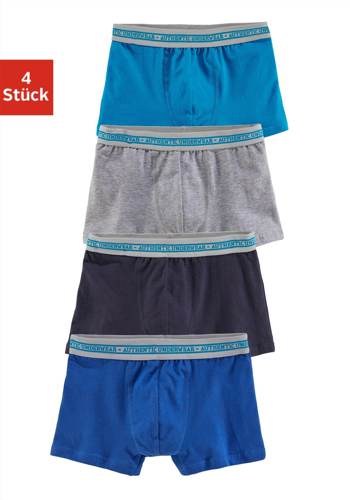 AUTHENTIC LE JOGGER Boxer »Boxershorts für Jungen« Packung, 4 Stk. in klassischer Passform mit Webbund