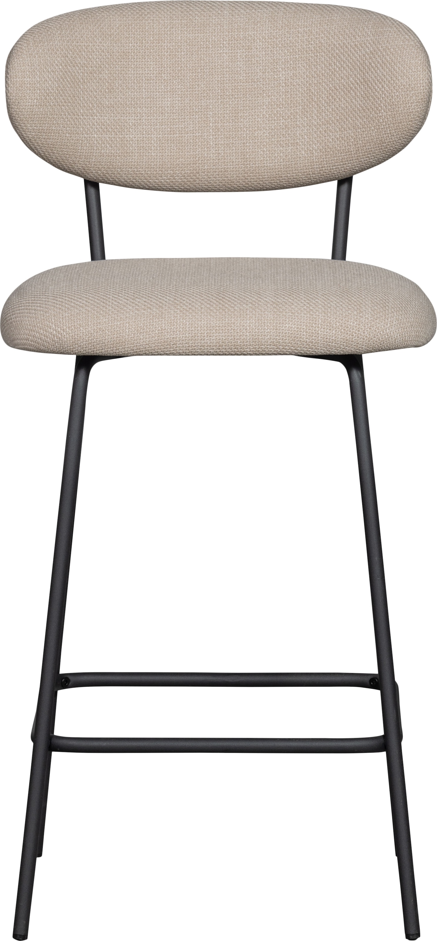 WOOOD Barhocker "Kjeld mit Base-Gewebtem Bezug und Metallgestell B 46 x T 52 x H 93 cm" 2 Stk. tlg. Gewebter Bezug mit 3D Melange-Effekt, Tragkraft 120 kg, Pfleigleicht