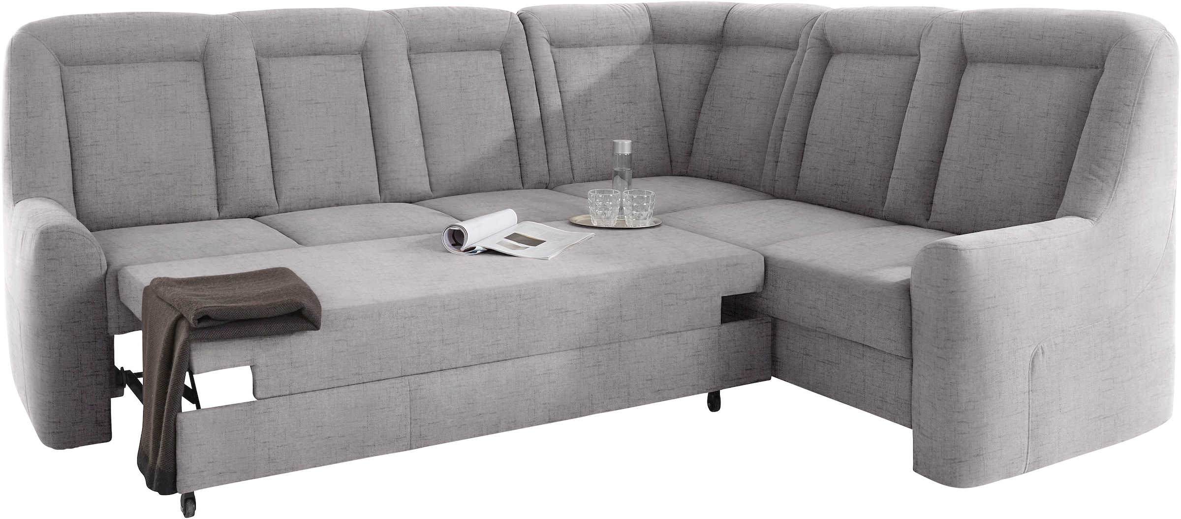 sit&more Ecksofa »Melissa L-Form«, klassisches Polsterprogramm, wahlweise Bettfunktion und Schubkasten