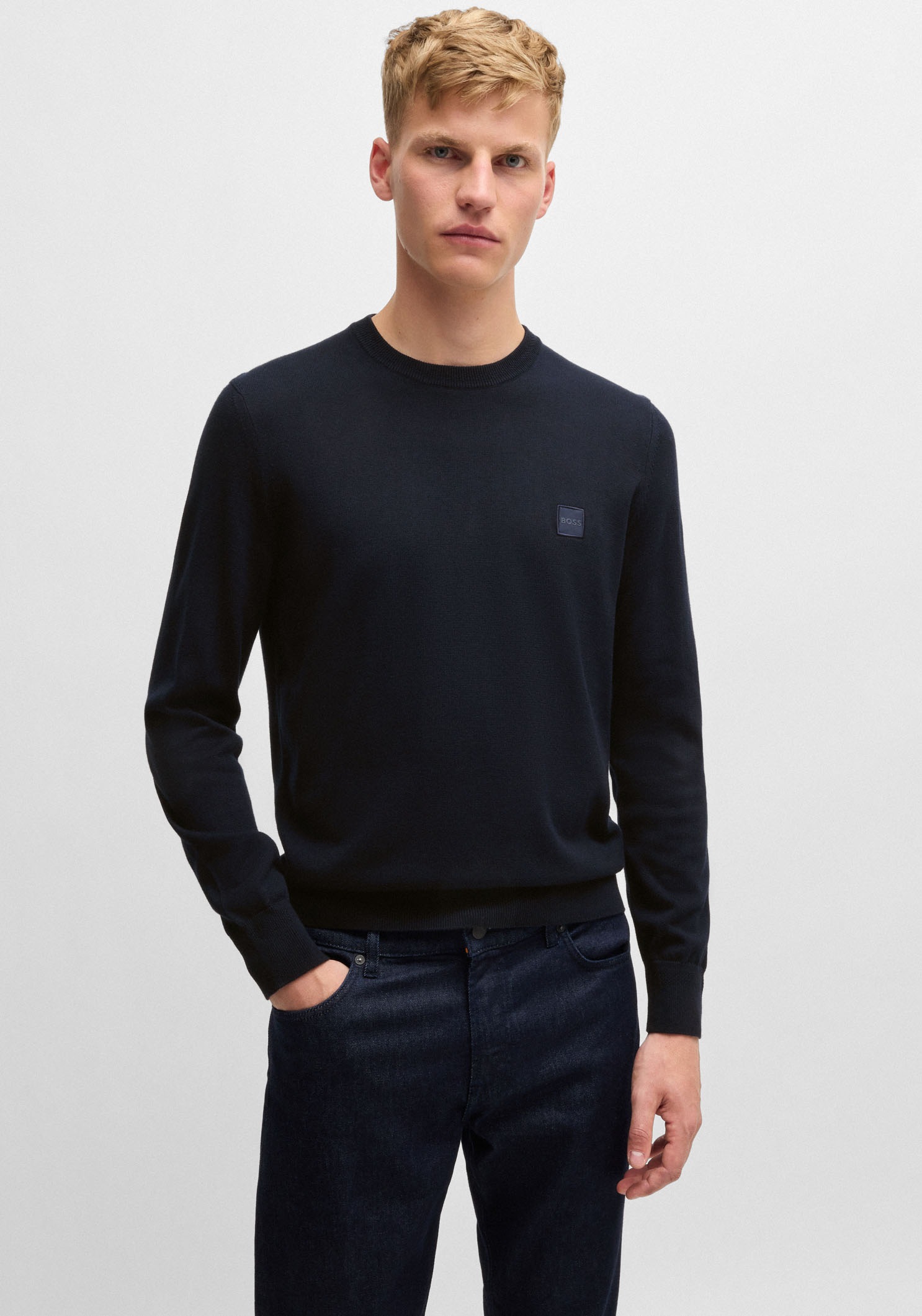 BOSS ORANGE Strickpullover »Kanovano«, mit Rundhalsausschnitt