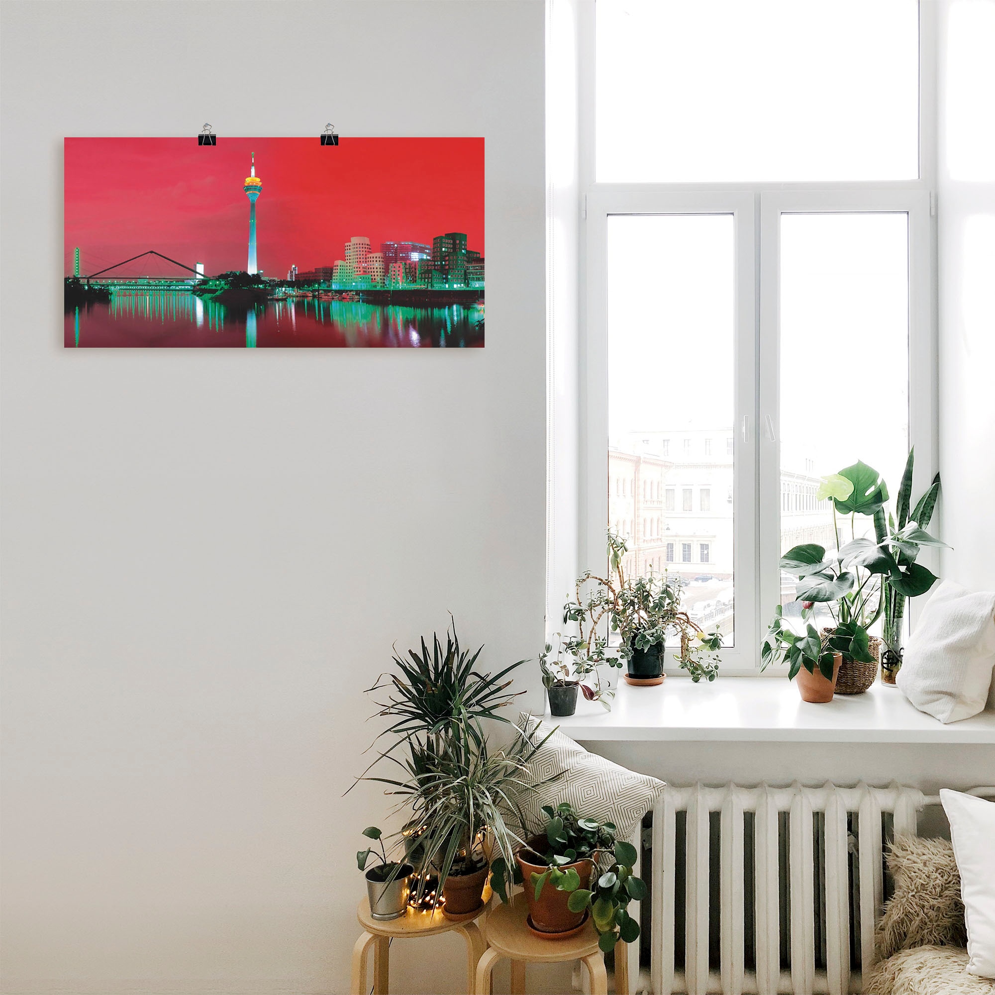 Artland Wandbild »Düsseldorf Skyline V«, Deutschland, (1 St.), als Leinwandbild, Wandaufkleber oder Poster in versch. Grössen